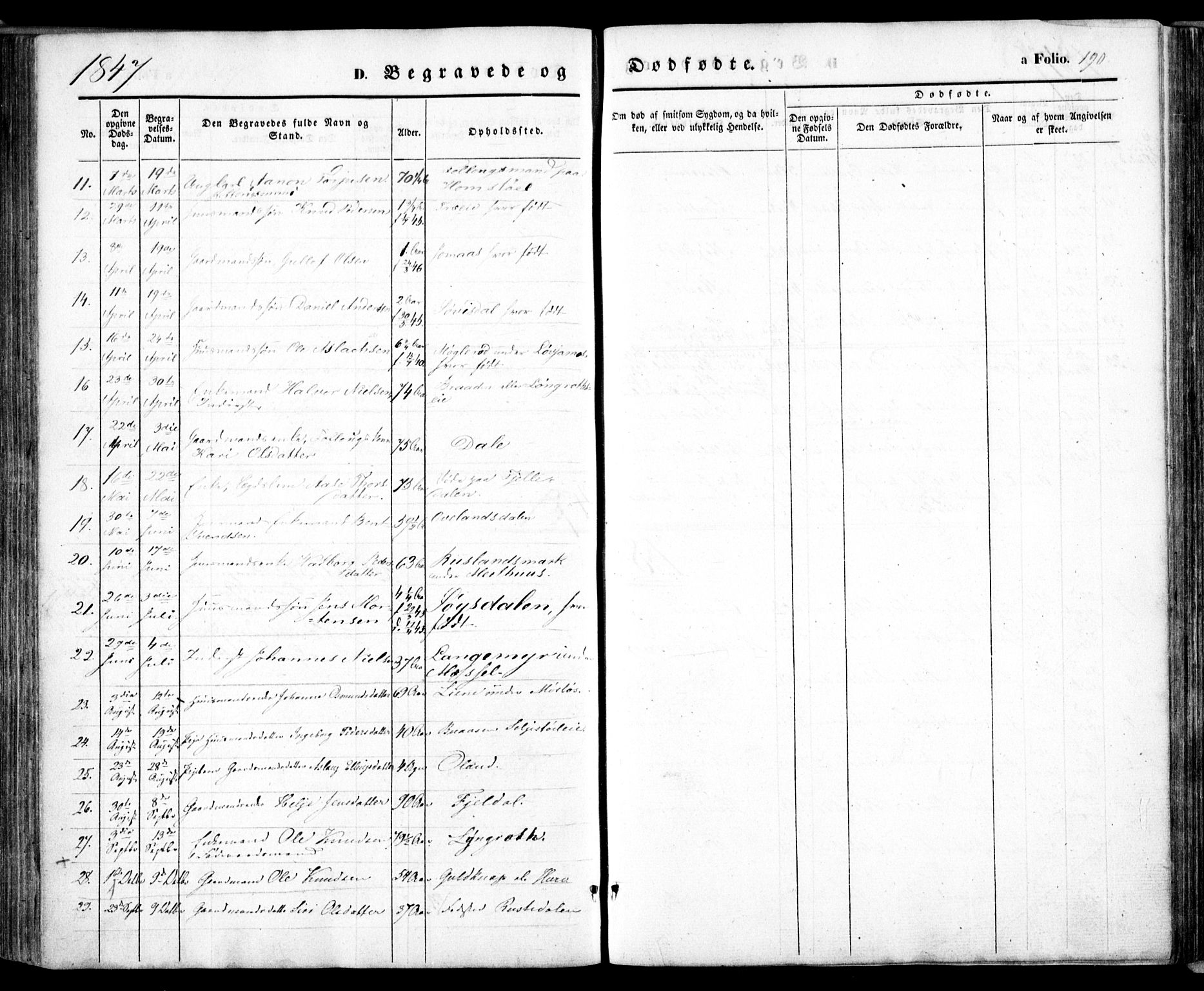 Froland sokneprestkontor, AV/SAK-1111-0013/F/Fa/L0002: Parish register (official) no. A 2, 1845-1863, p. 190