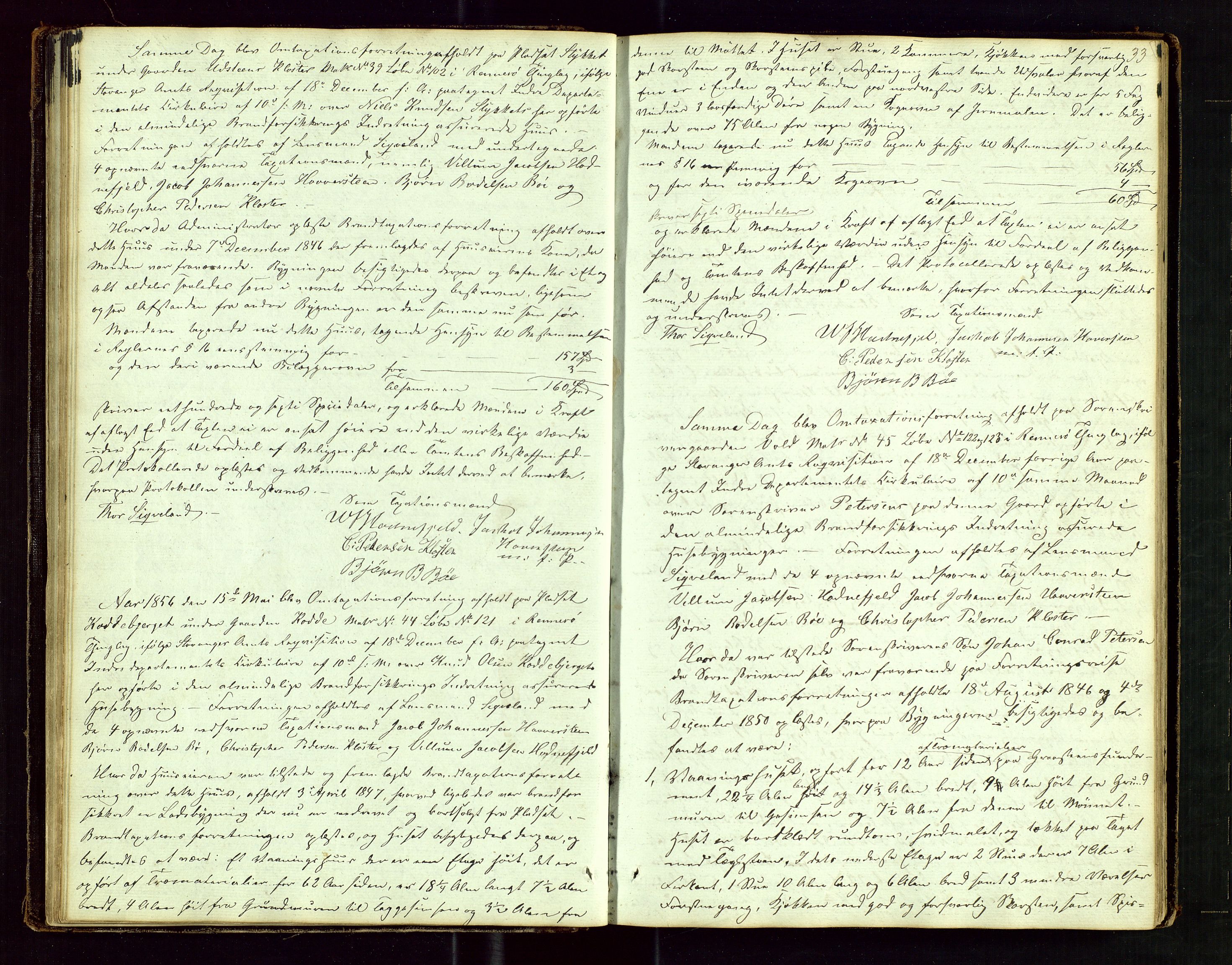 Rennesøy lensmannskontor, SAST/A-100165/Goa/L0001: "Brandtaxations-Protocol for Rennesøe Thinglag", 1846-1923, p. 32b-33a