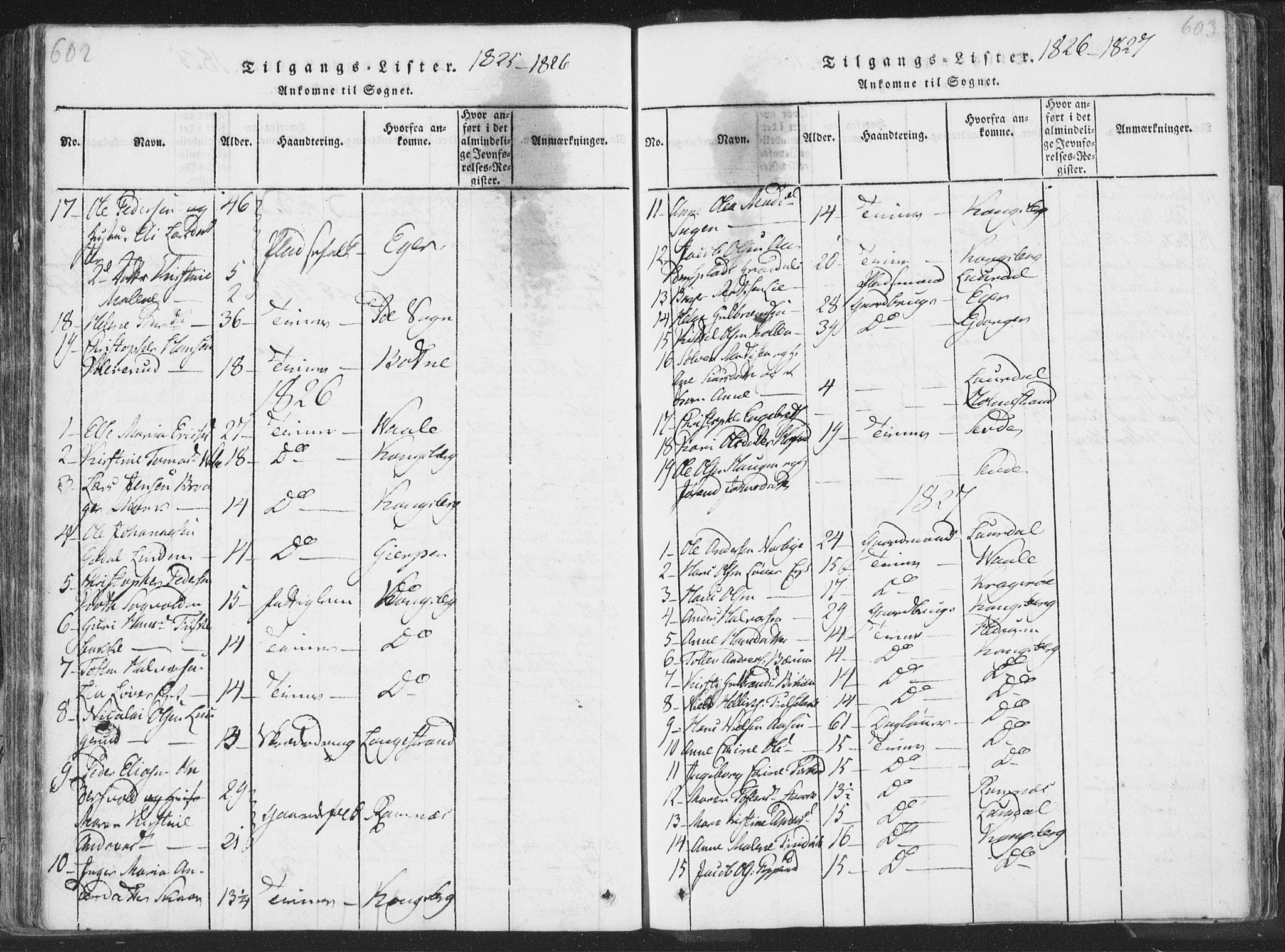 Sandsvær kirkebøker, AV/SAKO-A-244/F/Fa/L0004: Parish register (official) no. I 4, 1817-1839, p. 602-603