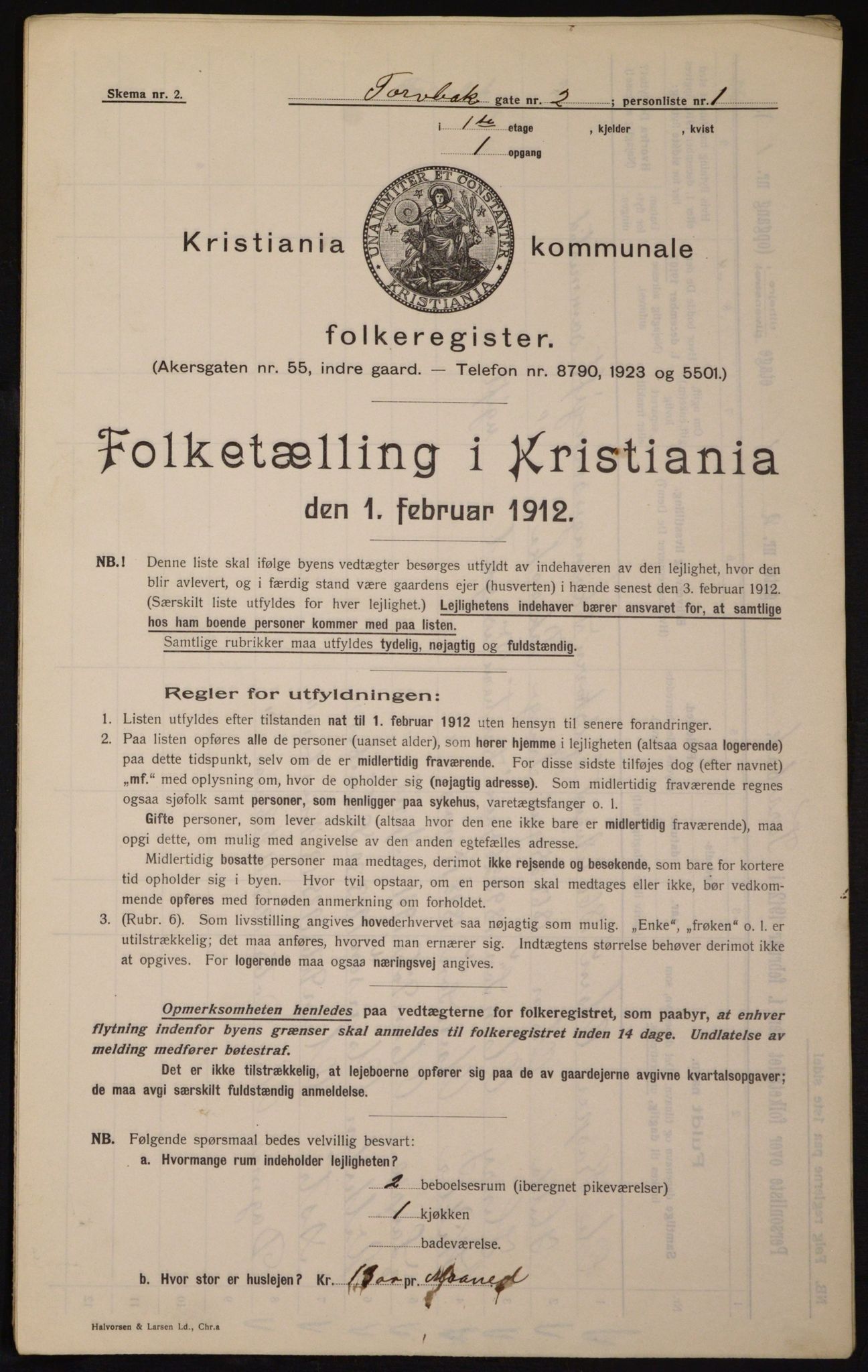 OBA, Municipal Census 1912 for Kristiania, 1912, p. 114989