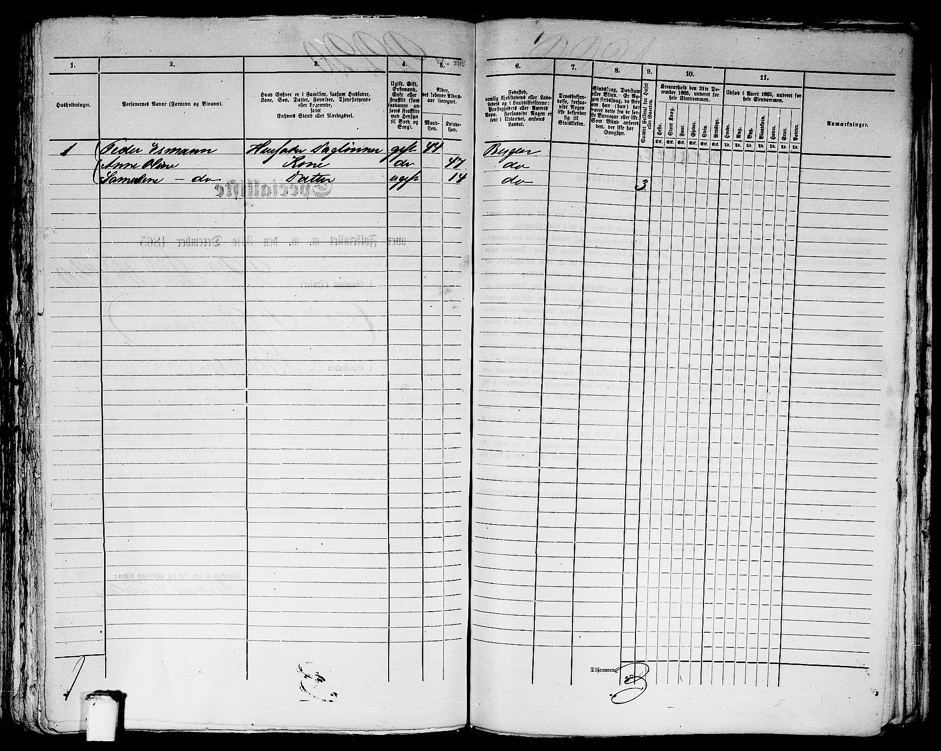 RA, 1865 census for Bergen, 1865, p. 4539