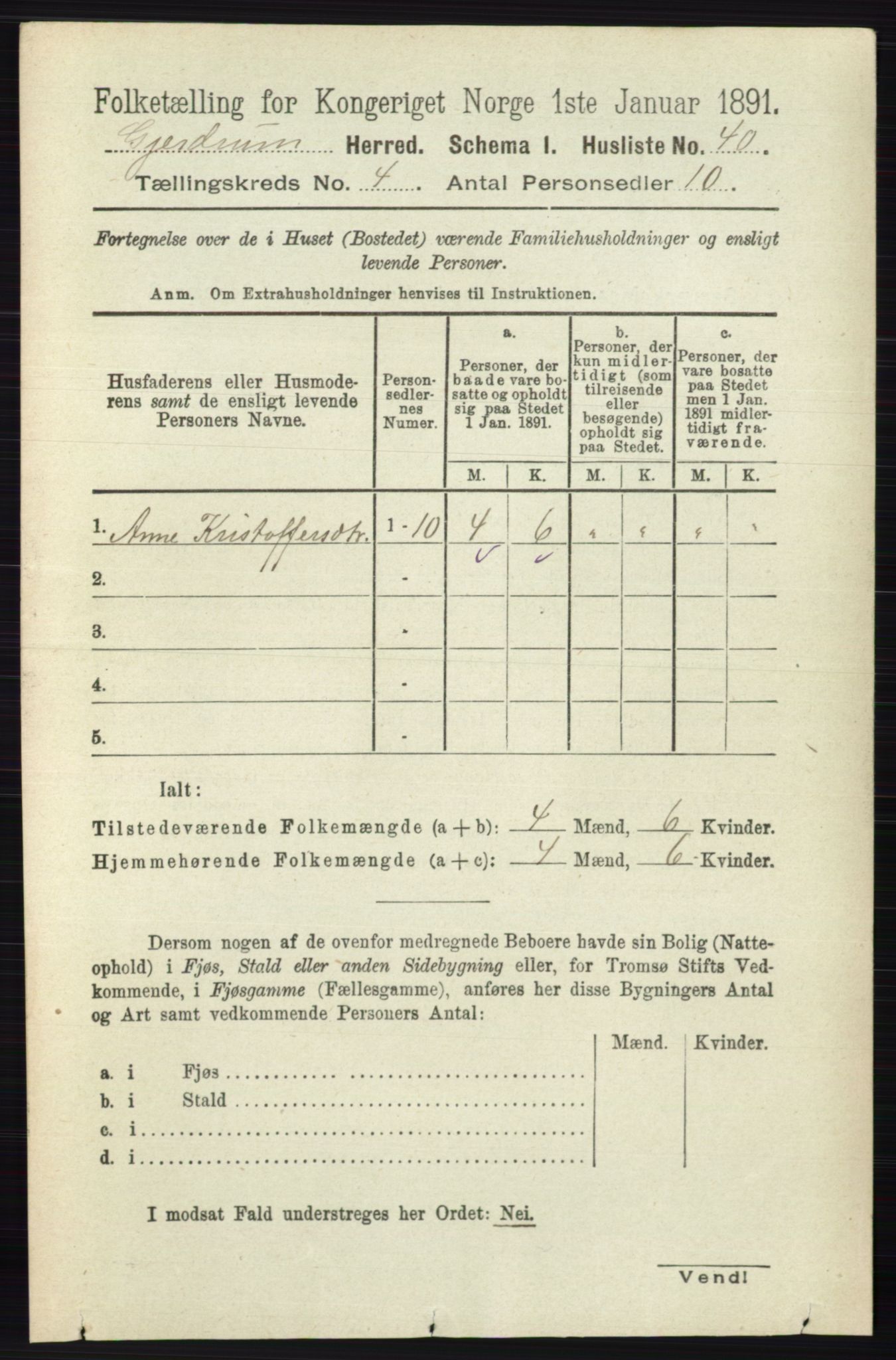 RA, 1891 census for 0234 Gjerdrum, 1891, p. 1789