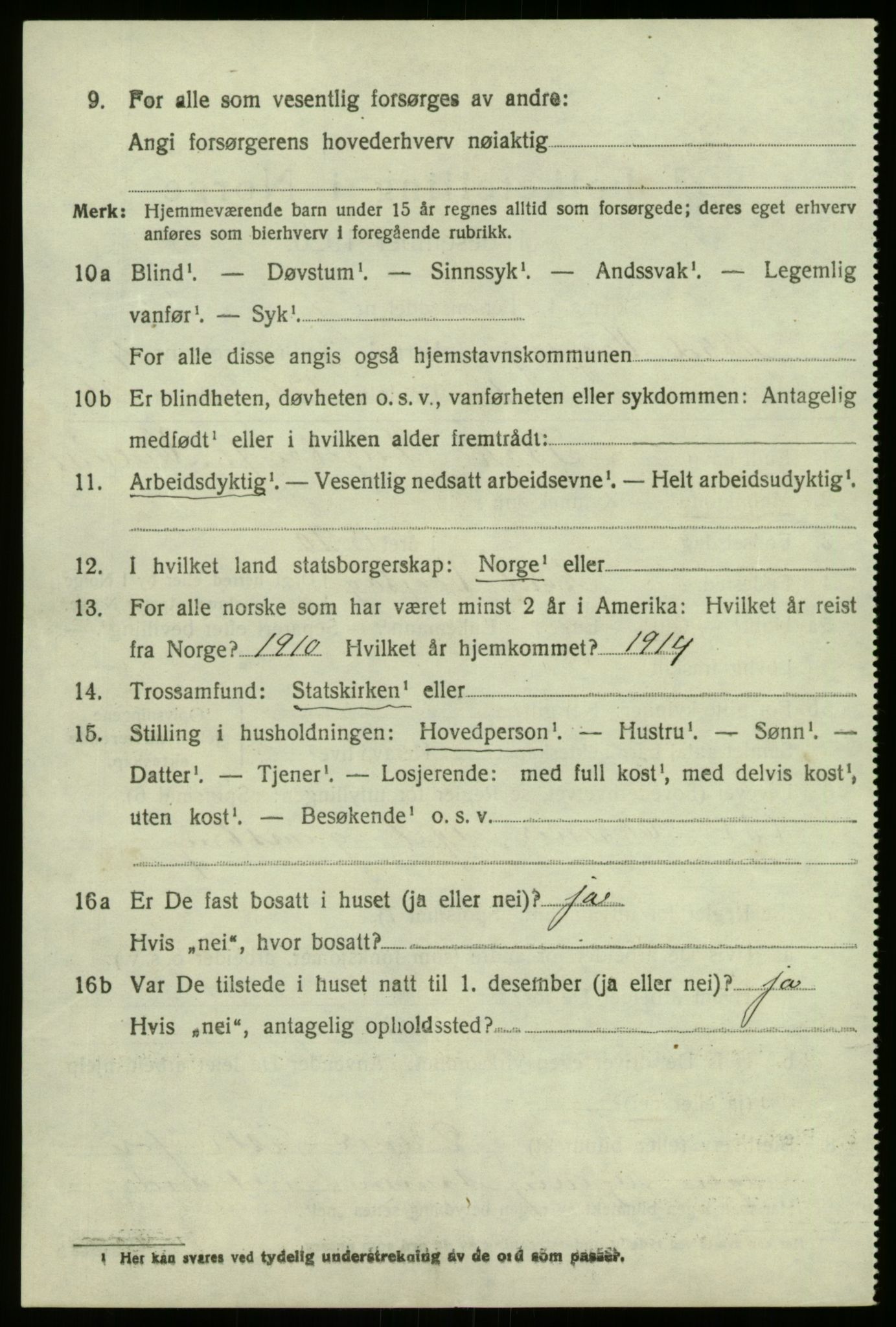 SAB, 1920 census for Nord-Vågsøy, 1920, p. 1443