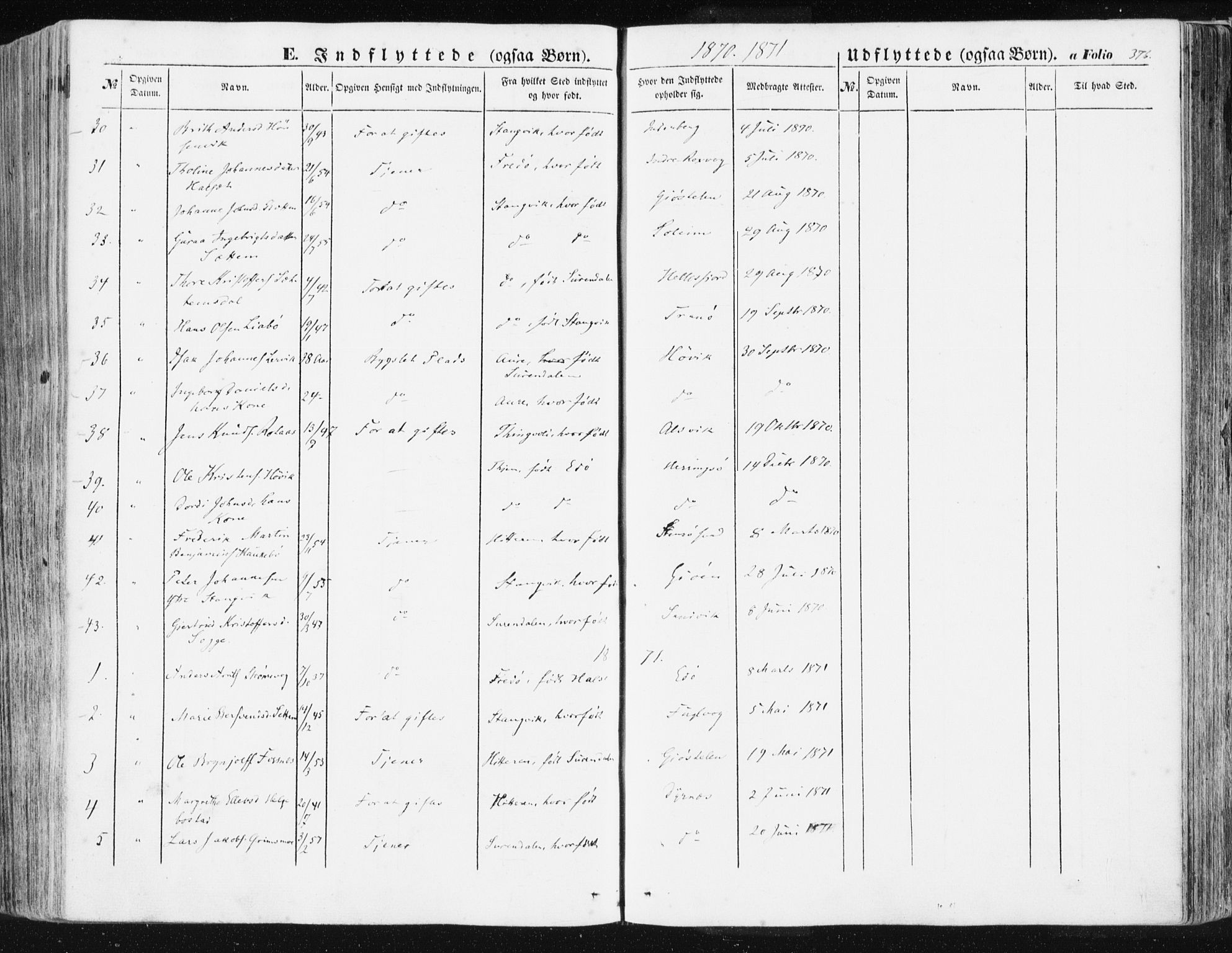 Ministerialprotokoller, klokkerbøker og fødselsregistre - Møre og Romsdal, SAT/A-1454/581/L0937: Parish register (official) no. 581A05, 1853-1872, p. 376