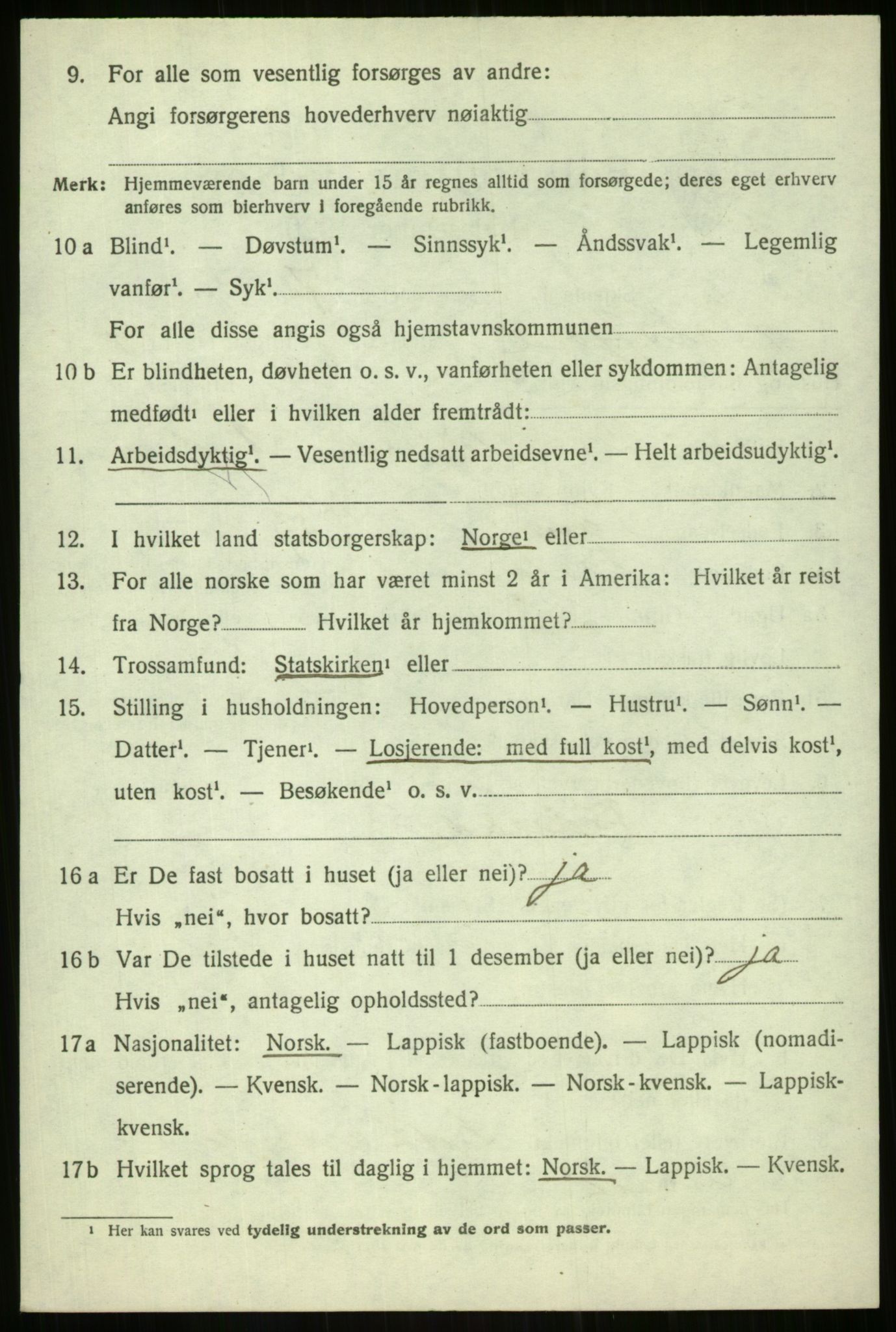 SATØ, 1920 census for Balsfjord, 1920, p. 3104