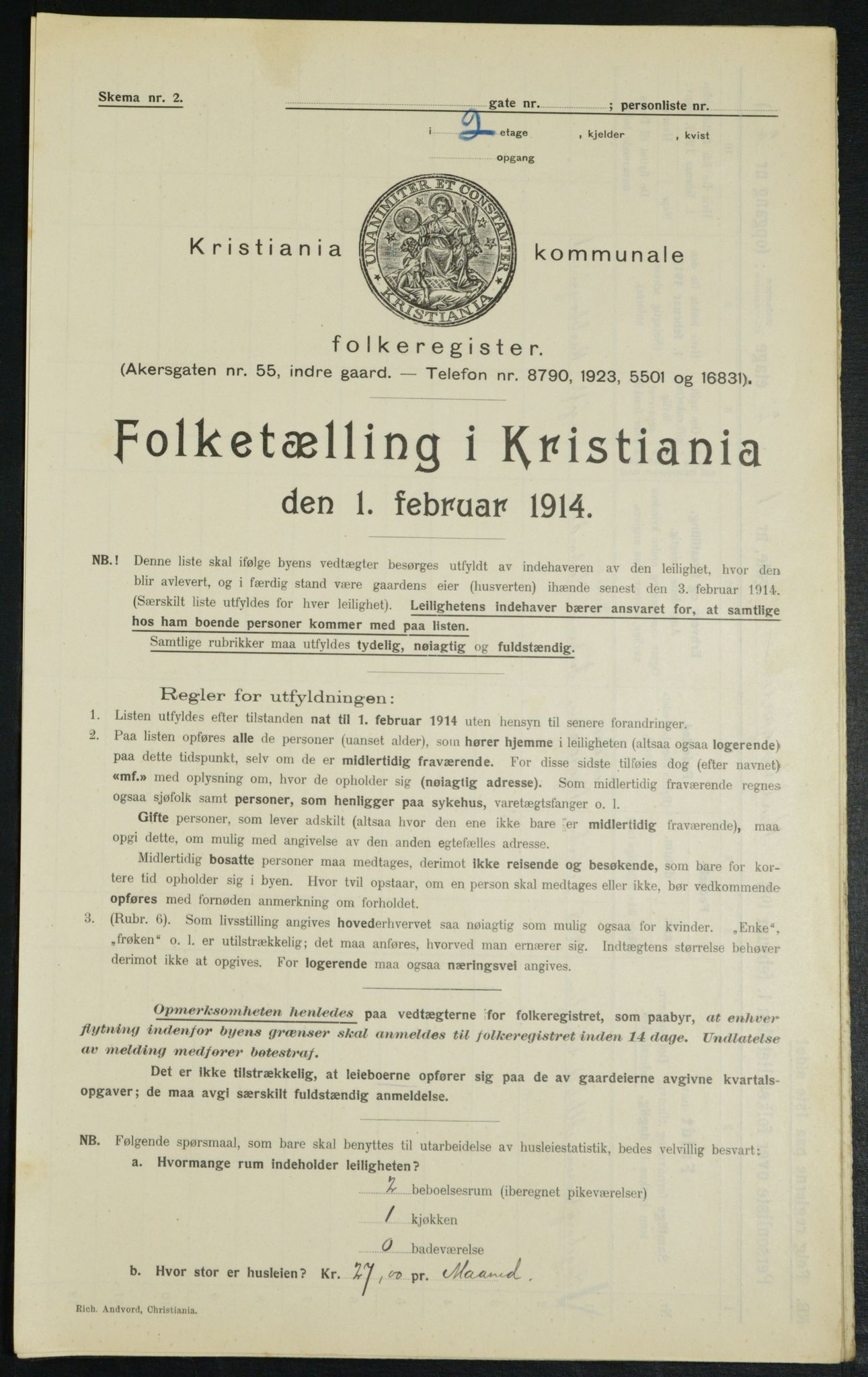 OBA, Municipal Census 1914 for Kristiania, 1914, p. 48885