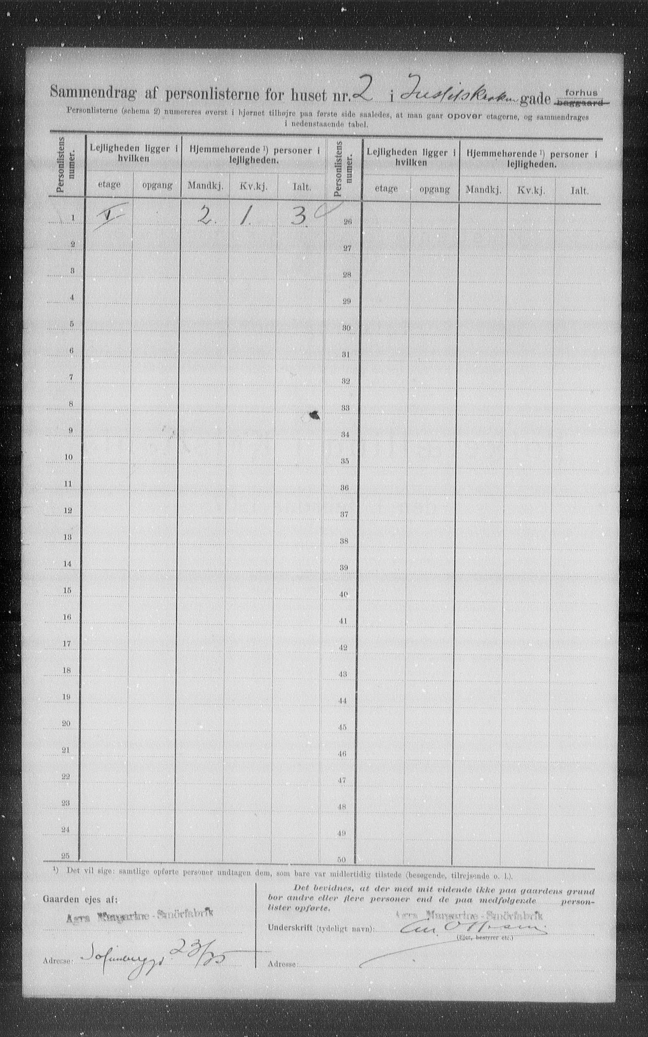 OBA, Municipal Census 1907 for Kristiania, 1907, p. 24305