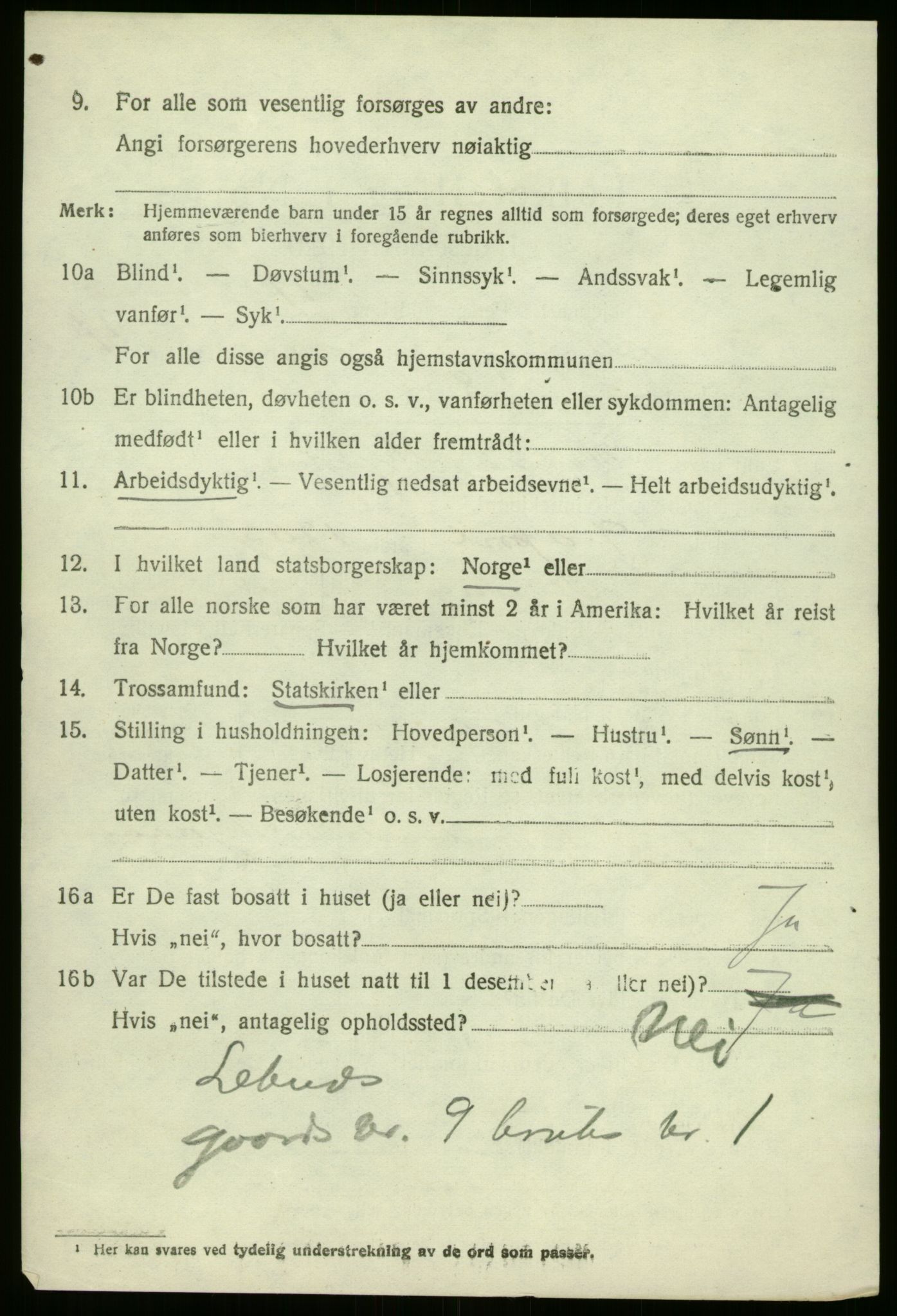 SAB, 1920 census for Vevring, 1920, p. 1409