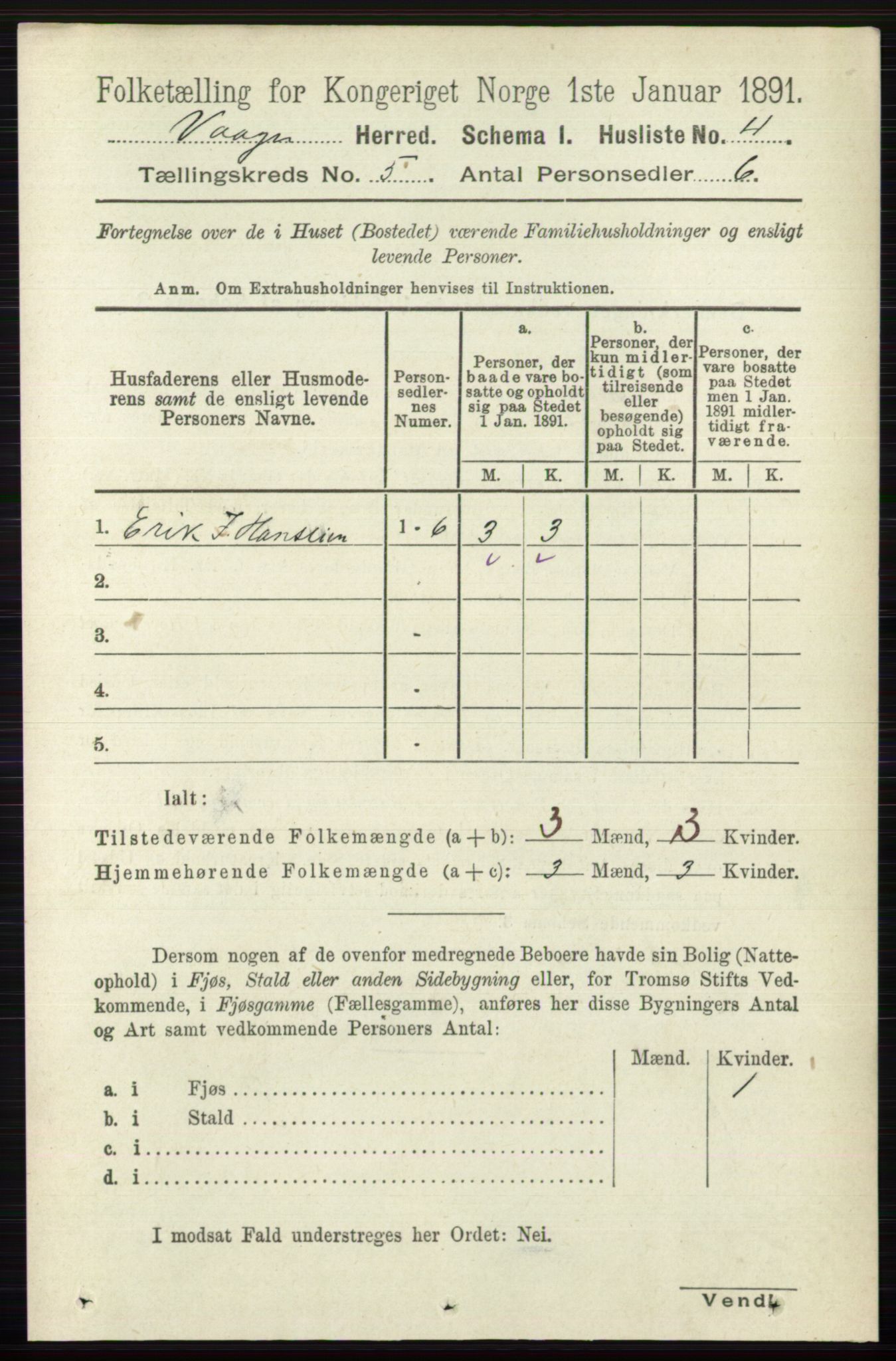 RA, 1891 census for 0515 Vågå, 1891, p. 3264