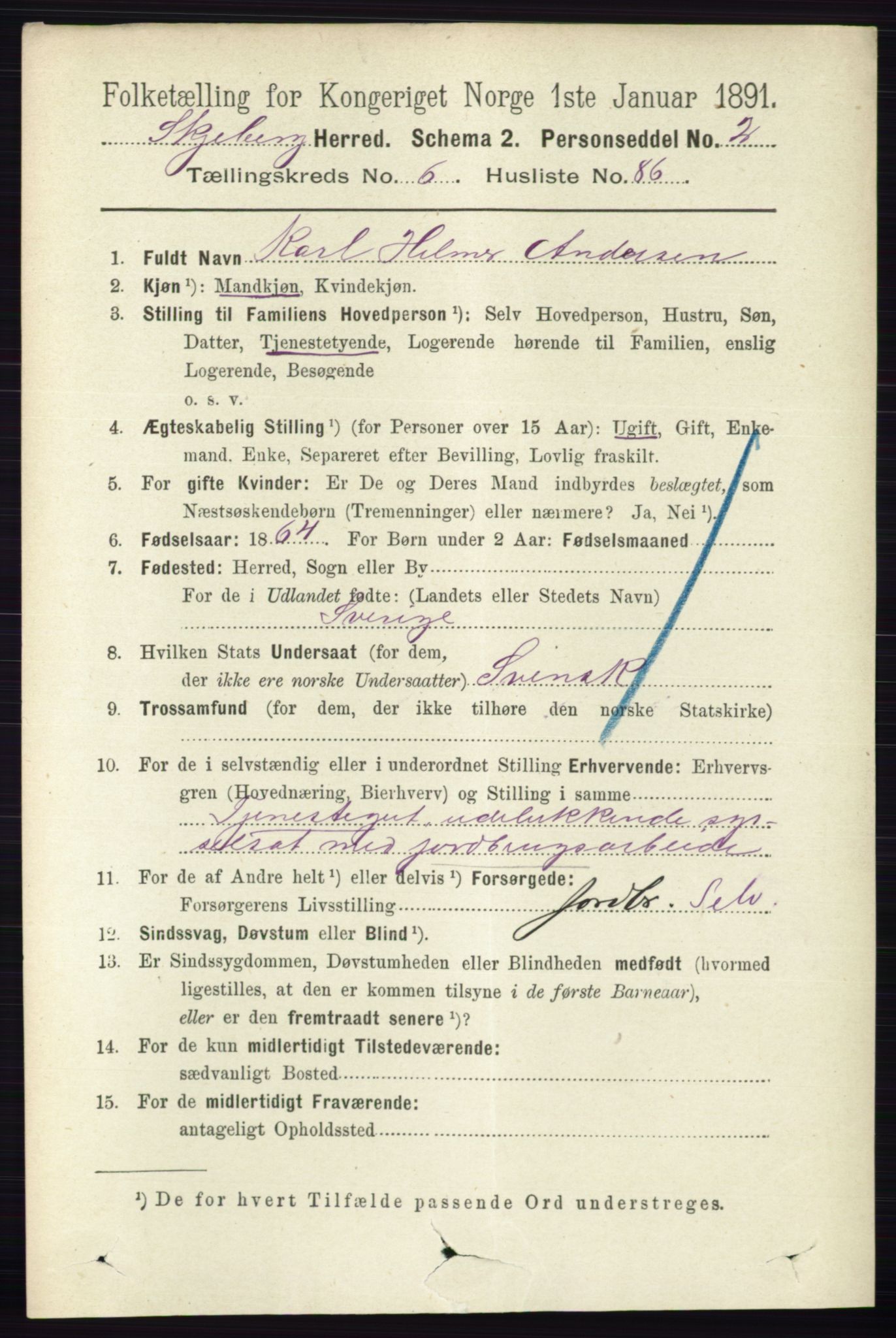 RA, 1891 census for 0115 Skjeberg, 1891, p. 3352