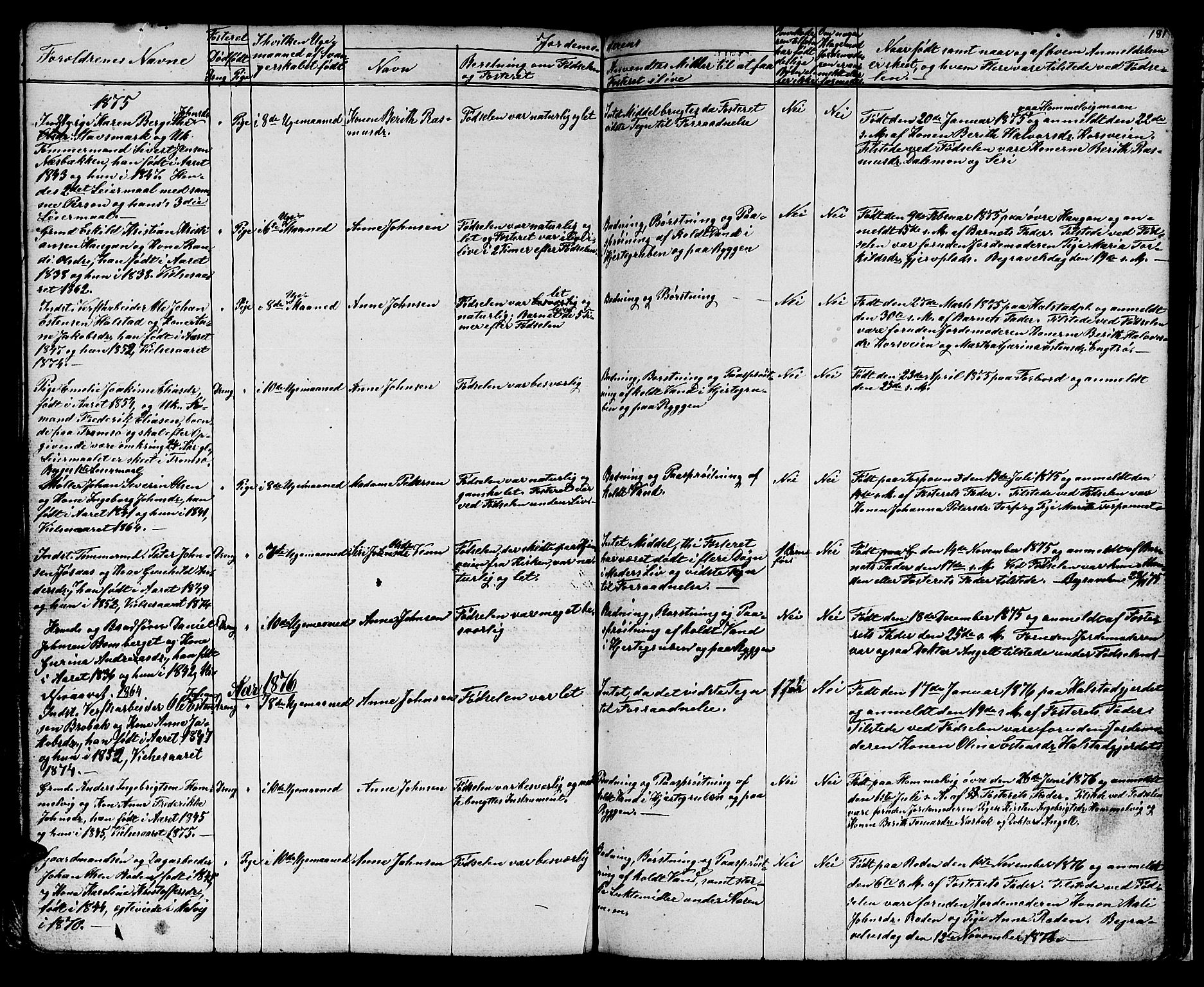 Ministerialprotokoller, klokkerbøker og fødselsregistre - Sør-Trøndelag, SAT/A-1456/616/L0422: Parish register (copy) no. 616C05, 1850-1888, p. 181