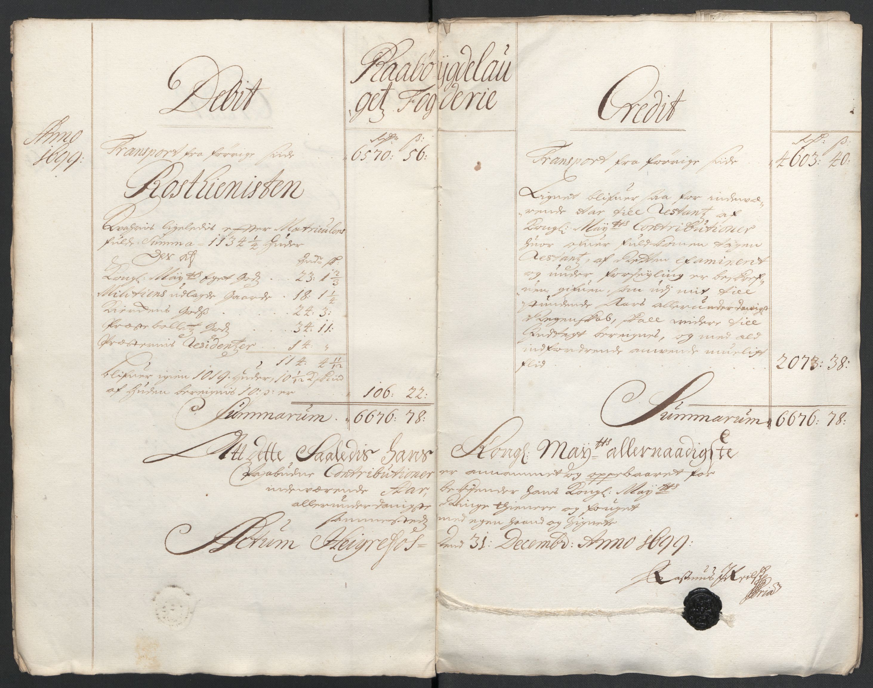 Rentekammeret inntil 1814, Reviderte regnskaper, Fogderegnskap, AV/RA-EA-4092/R40/L2445: Fogderegnskap Råbyggelag, 1697-1699, p. 211