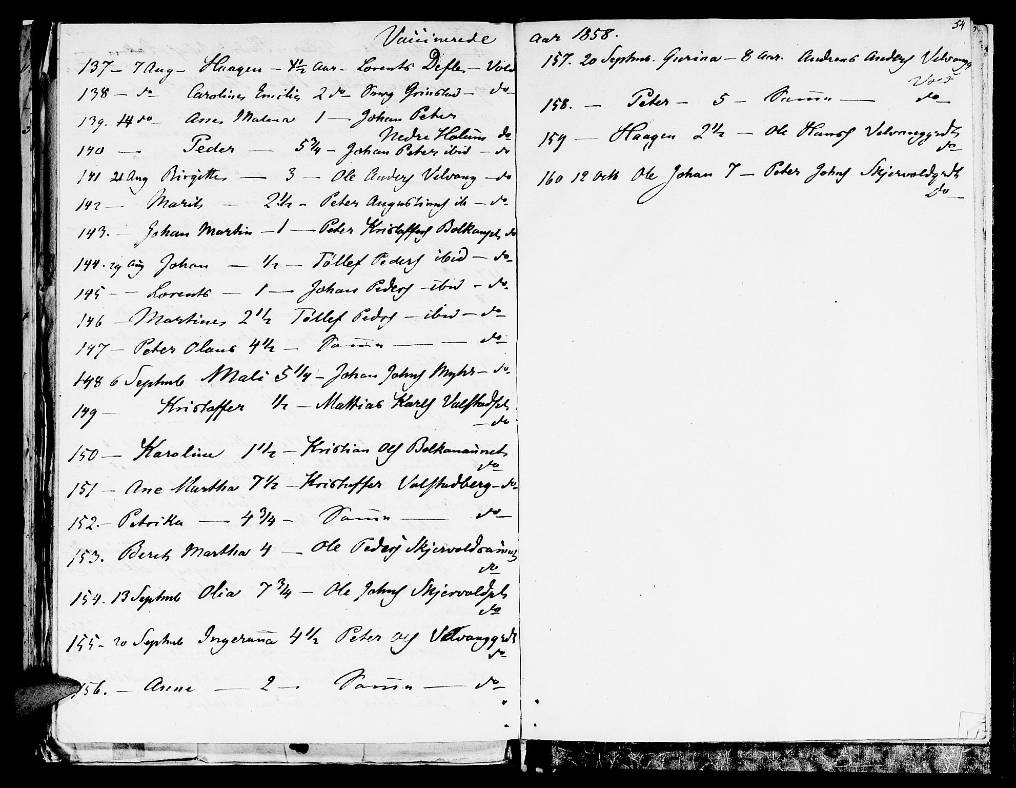 Ministerialprotokoller, klokkerbøker og fødselsregistre - Nord-Trøndelag, SAT/A-1458/709/L0061: Parish register (official) no. 709A09 /1, 1820-1821, p. 54