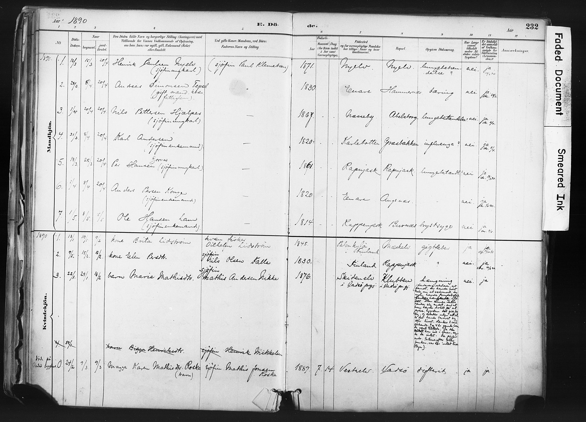 Nesseby sokneprestkontor, SATØ/S-1330/H/Ha/L0006kirke: Parish register (official) no. 6, 1885-1985, p. 232