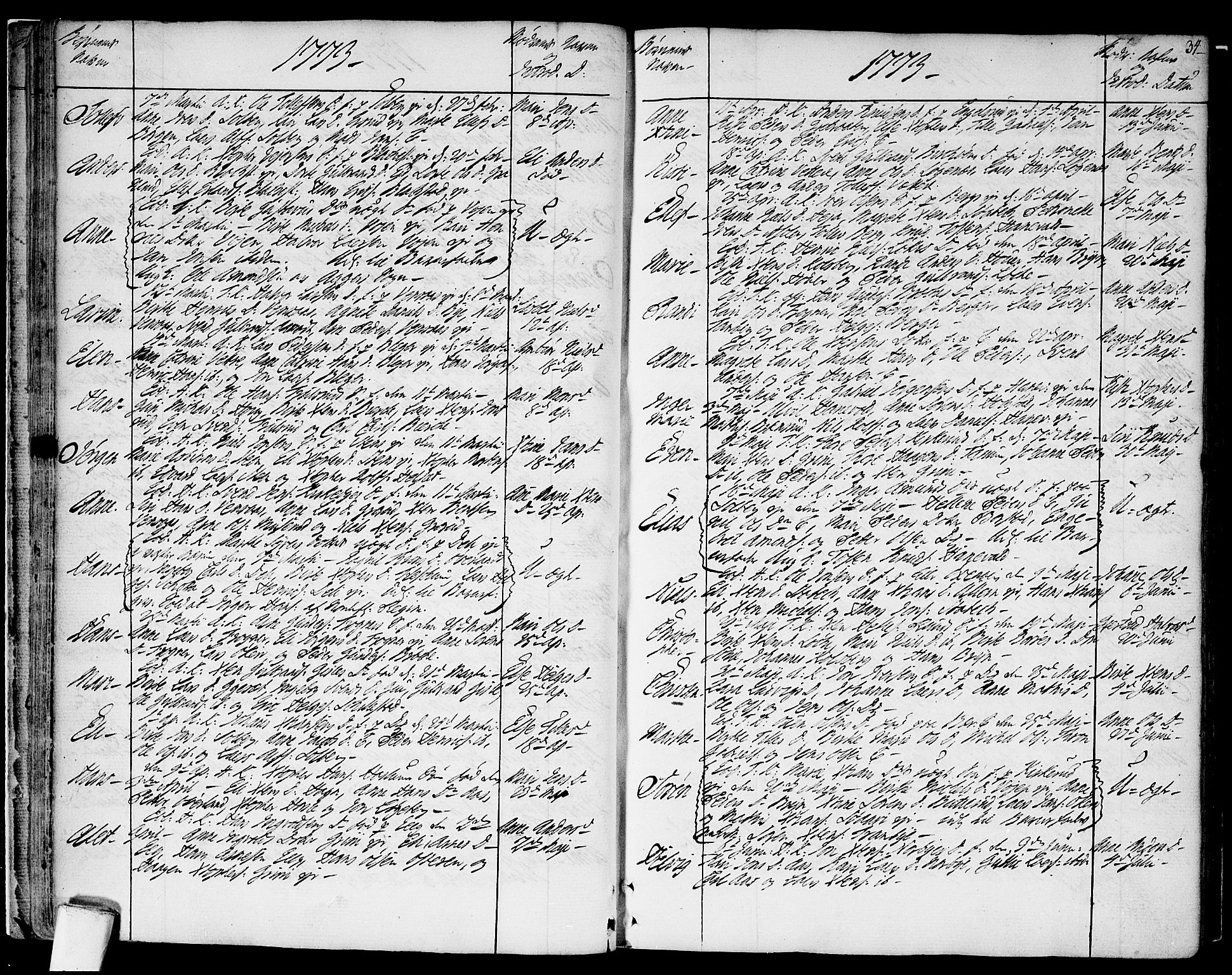 Asker prestekontor Kirkebøker, AV/SAO-A-10256a/F/Fa/L0003: Parish register (official) no. I 3, 1767-1807, p. 34