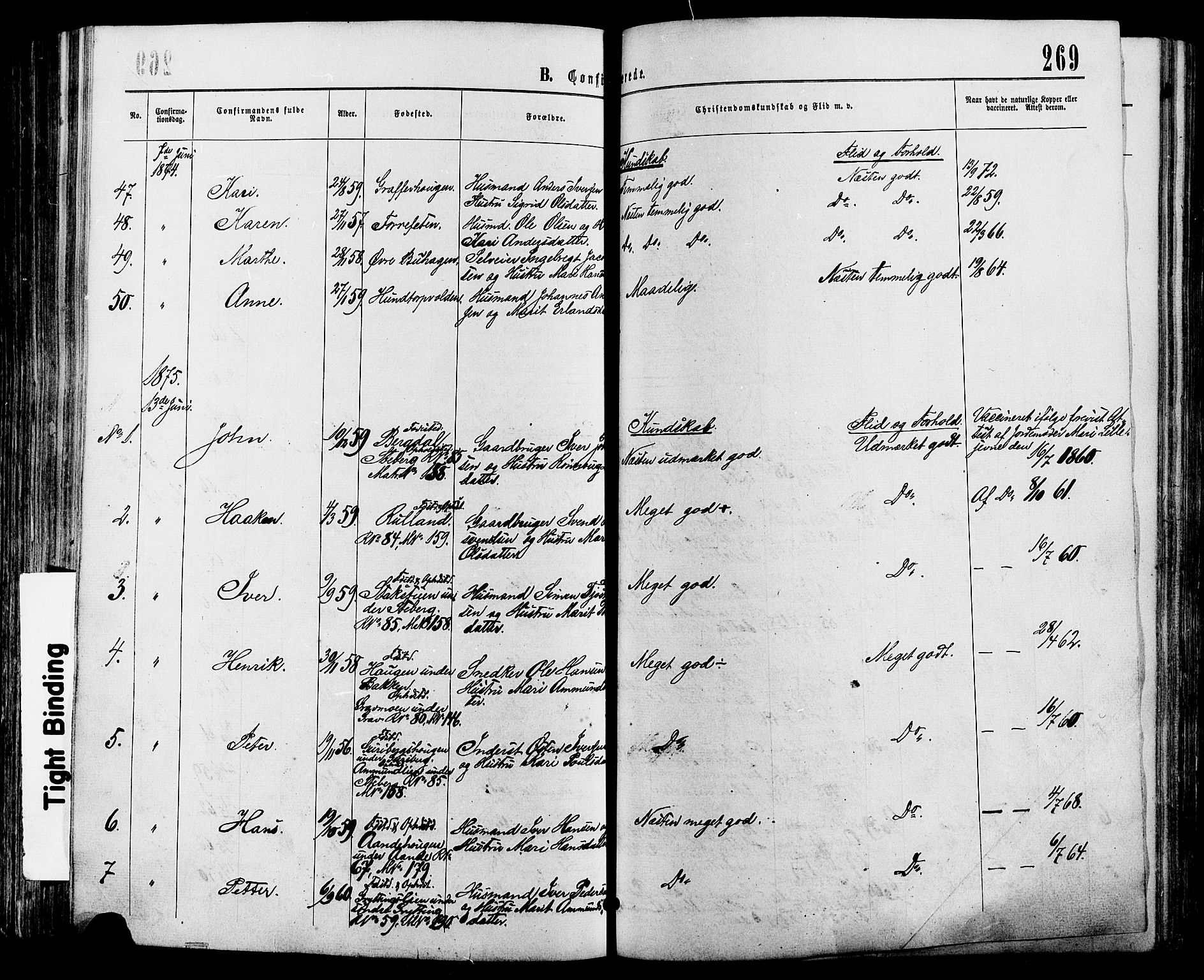 Sør-Fron prestekontor, SAH/PREST-010/H/Ha/Haa/L0002: Parish register (official) no. 2, 1864-1880, p. 269