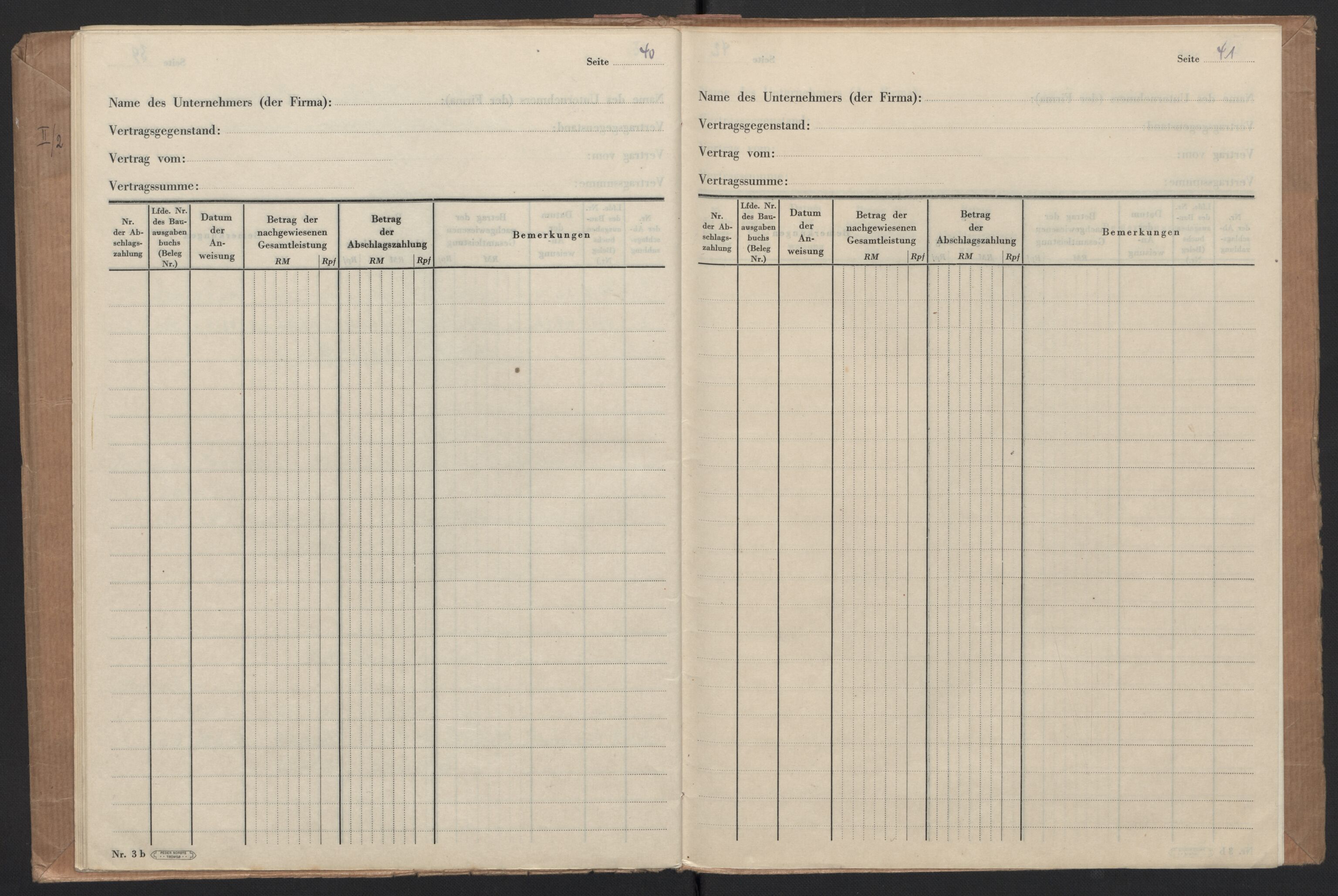 Tyske arkiver, Organisation Todt (OT), Einsatzgruppe Wiking, AV/RA-RAFA-2188/2/F/Fg/Fgb/L0005: Bltg. L.W. Bardufoss: Diverse regnskapsbøker, 1940