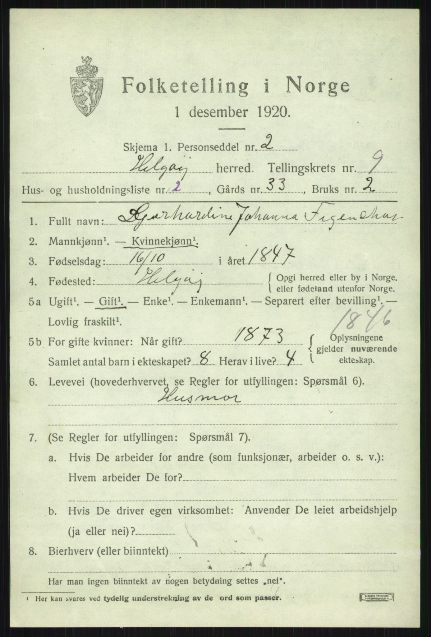 SATØ, 1920 census for Helgøy, 1920, p. 3227