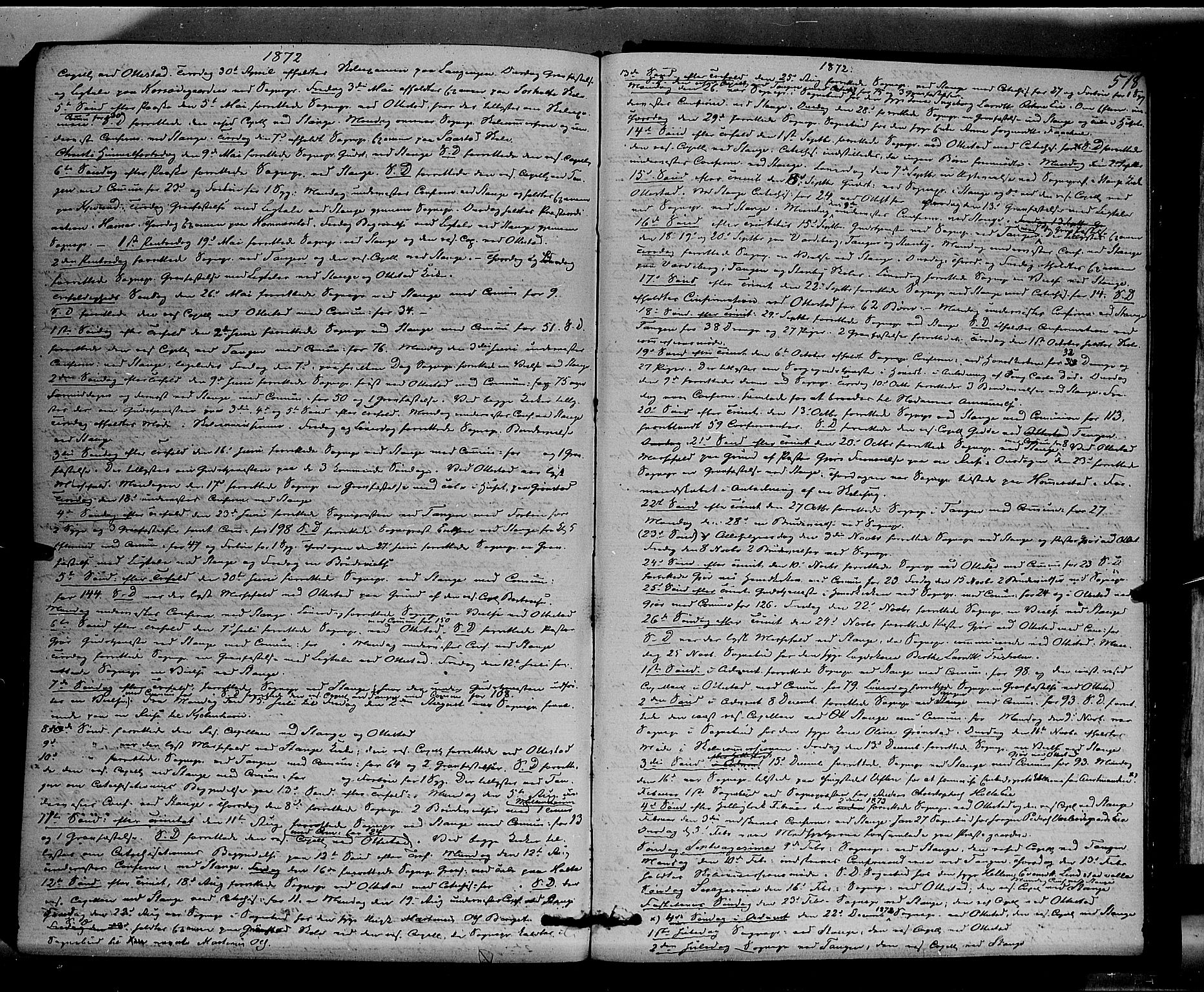 Stange prestekontor, SAH/PREST-002/K/L0013: Parish register (official) no. 13, 1862-1879, p. 518