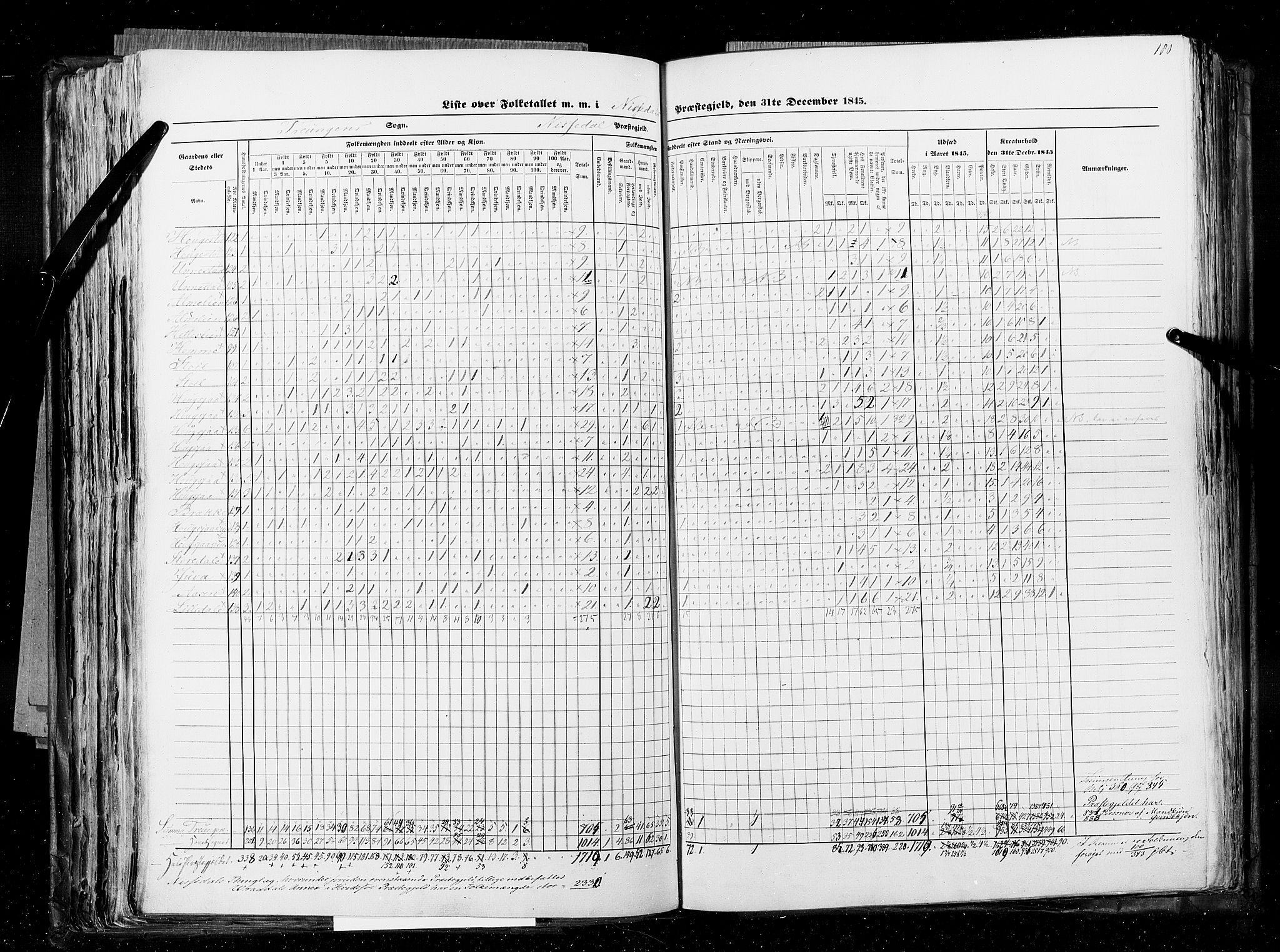 RA, Census 1845, vol. 5: Bratsberg amt og Nedenes og Råbyggelaget amt, 1845, p. 180