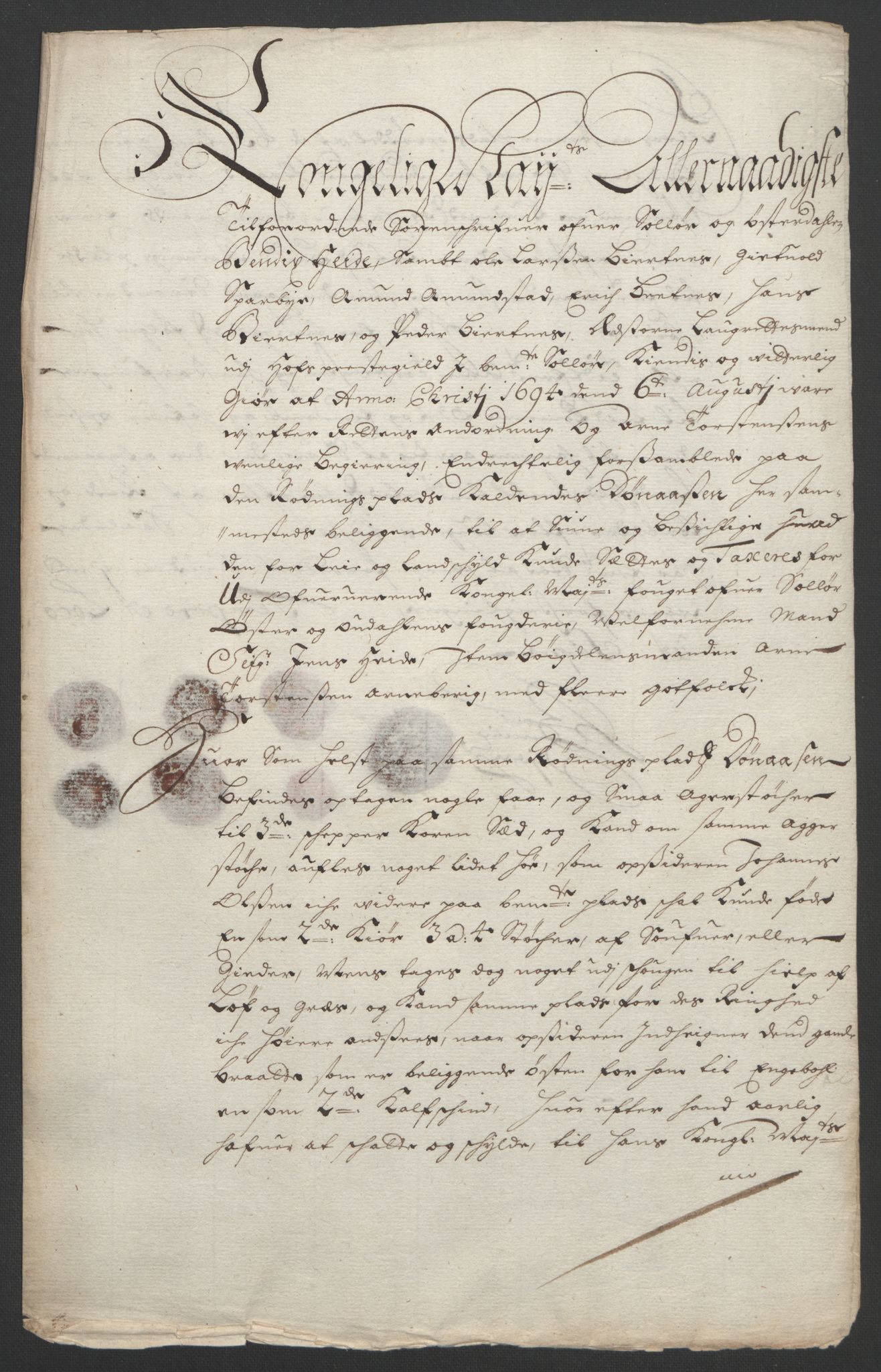 Rentekammeret inntil 1814, Reviderte regnskaper, Fogderegnskap, AV/RA-EA-4092/R13/L0832: Fogderegnskap Solør, Odal og Østerdal, 1694, p. 226