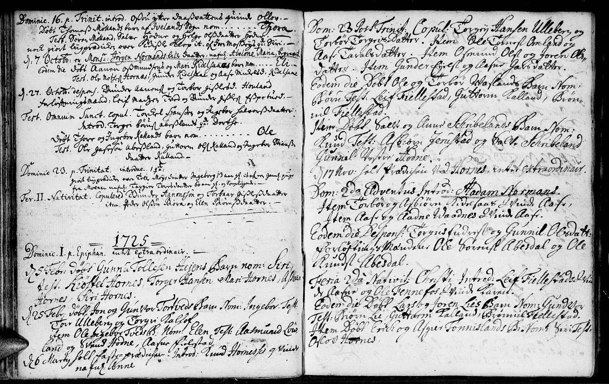 Evje sokneprestkontor, AV/SAK-1111-0008/F/Fa/Fab/L0001: Parish register (official) no. A 1, 1704-1764, p. 72-73