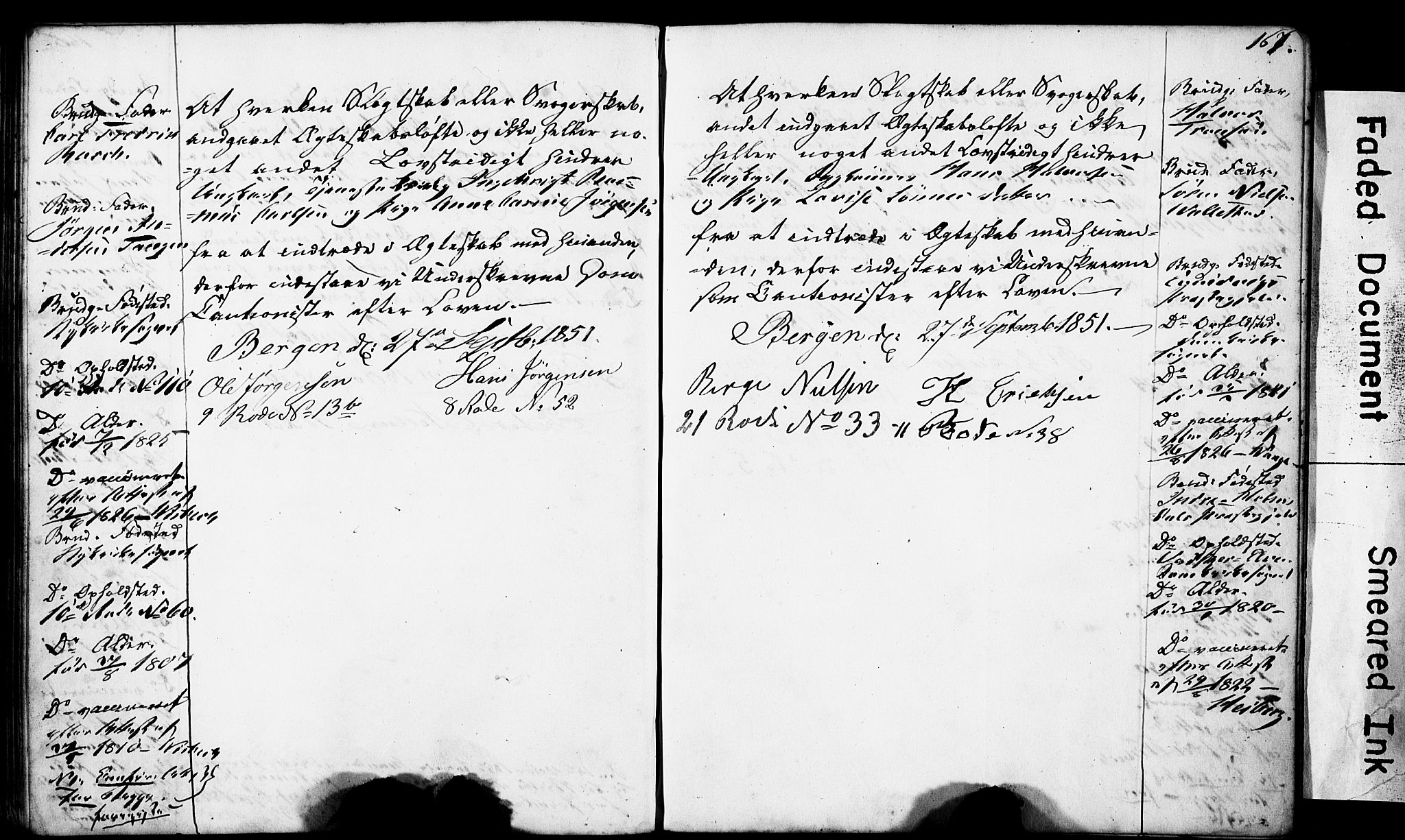 Domkirken sokneprestembete, AV/SAB-A-74801: Best man's statements no. II.5.4, 1845-1852, p. 167