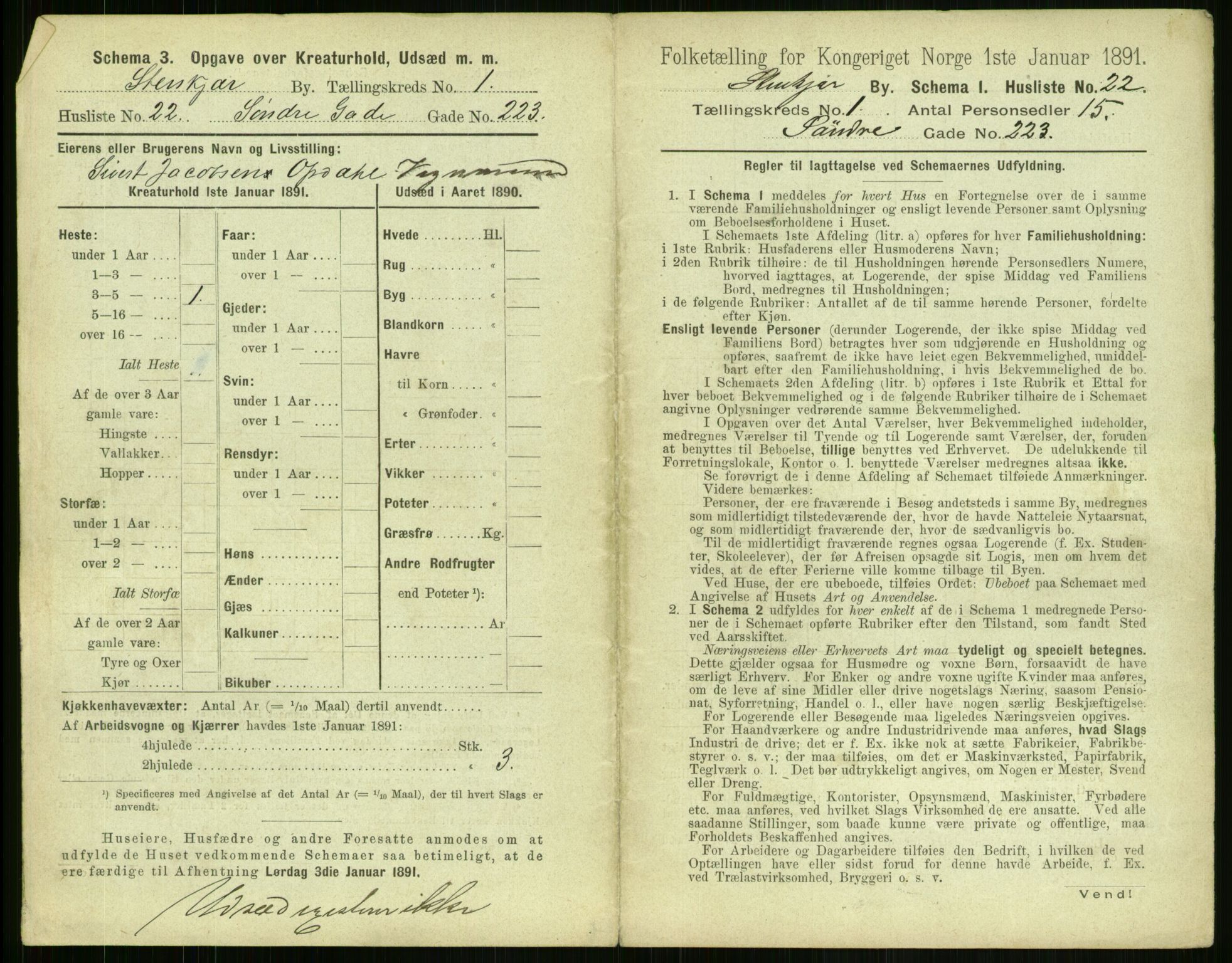 RA, 1891 census for 1702 Steinkjer, 1891, p. 62