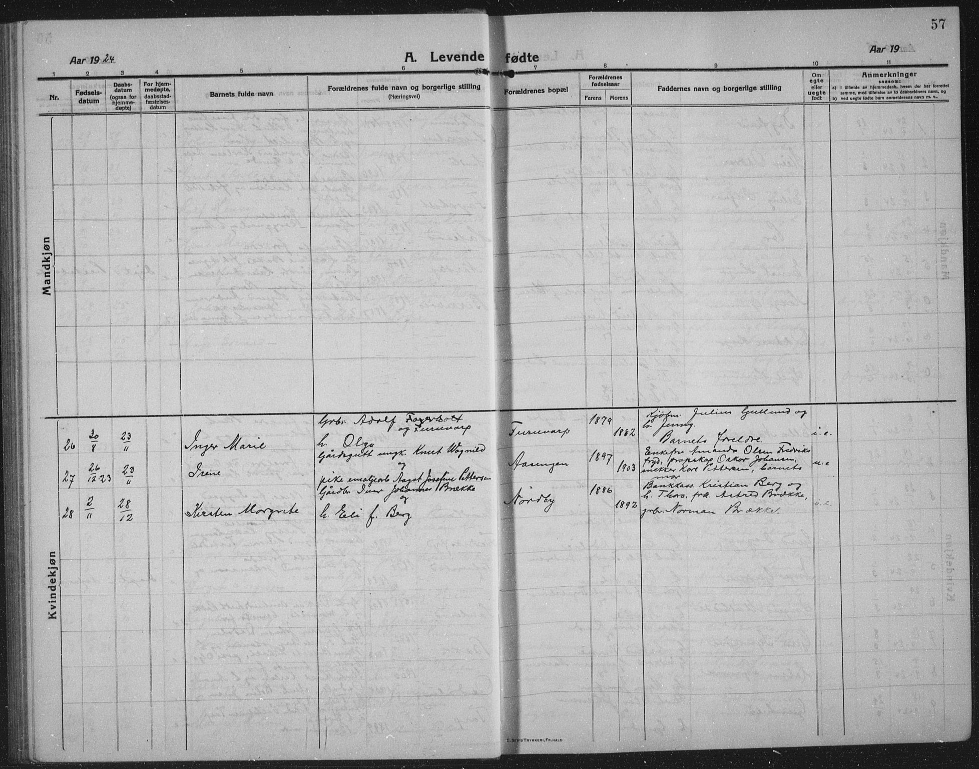 Idd prestekontor Kirkebøker, AV/SAO-A-10911/G/Gb/L0003: Parish register (copy) no. II 3, 1914-1940, p. 57