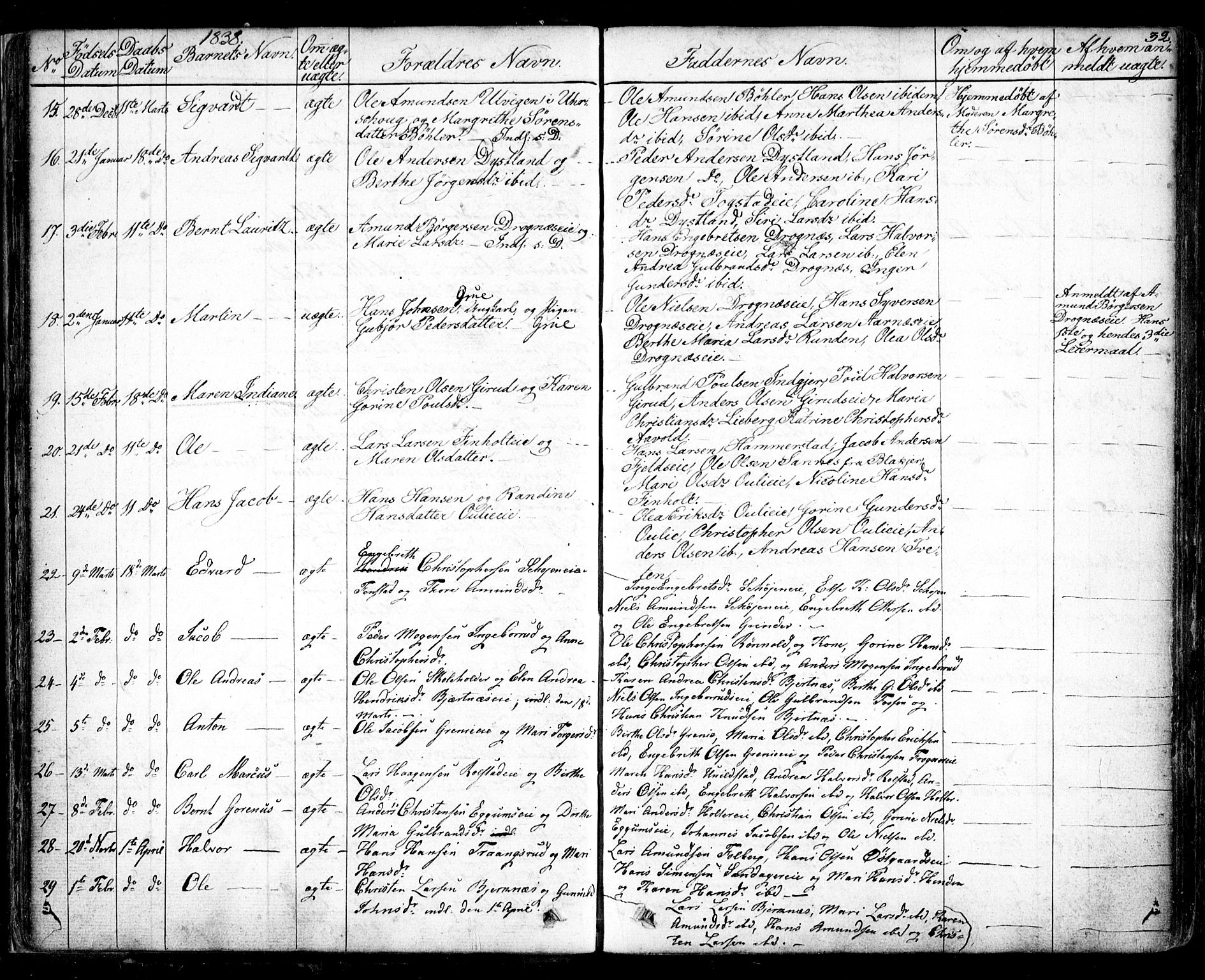 Nes prestekontor Kirkebøker, AV/SAO-A-10410/F/Fa/L0006: Parish register (official) no. I 6, 1833-1845, p. 32