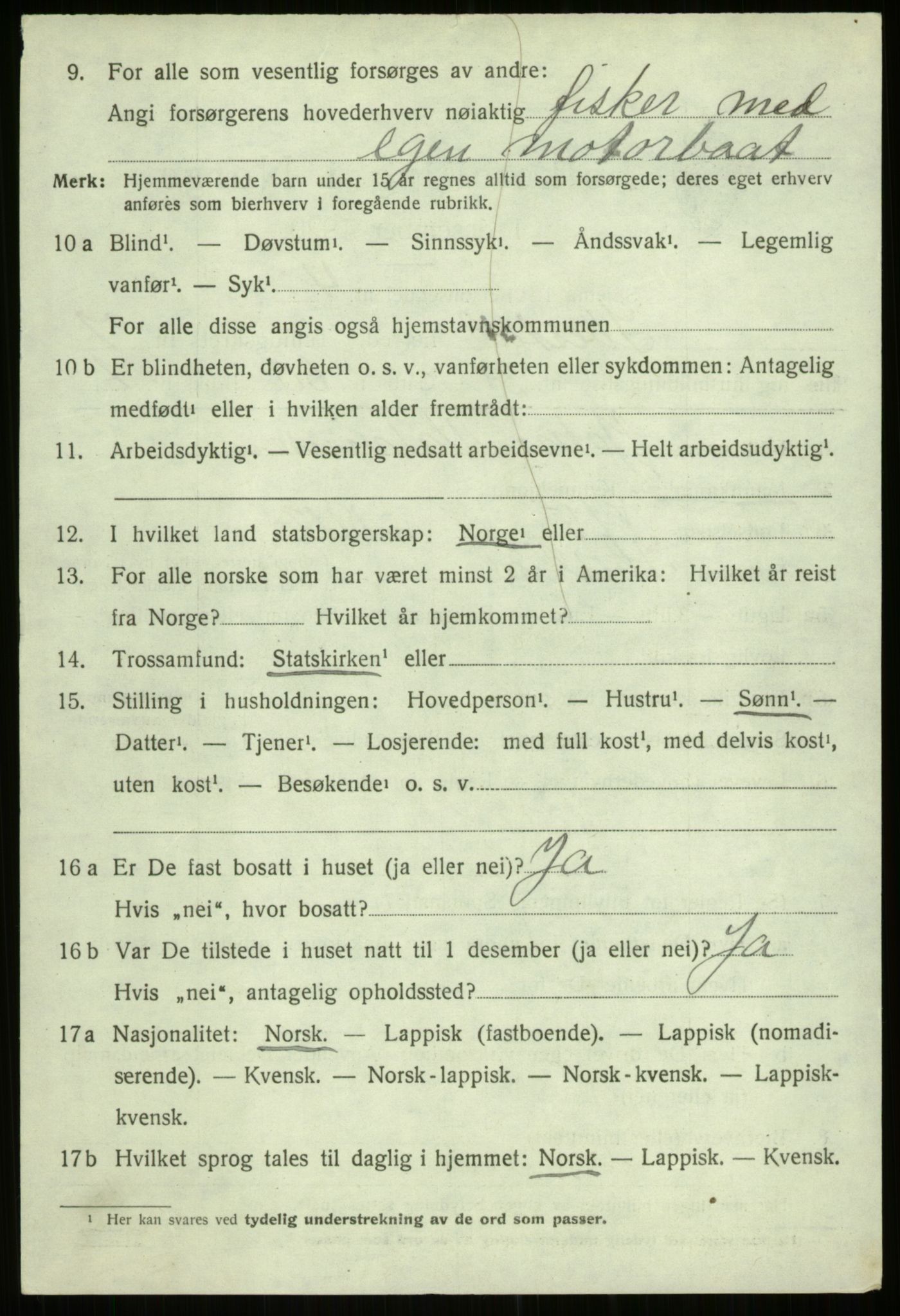 SATØ, 1920 census for Ibestad, 1920, p. 4957