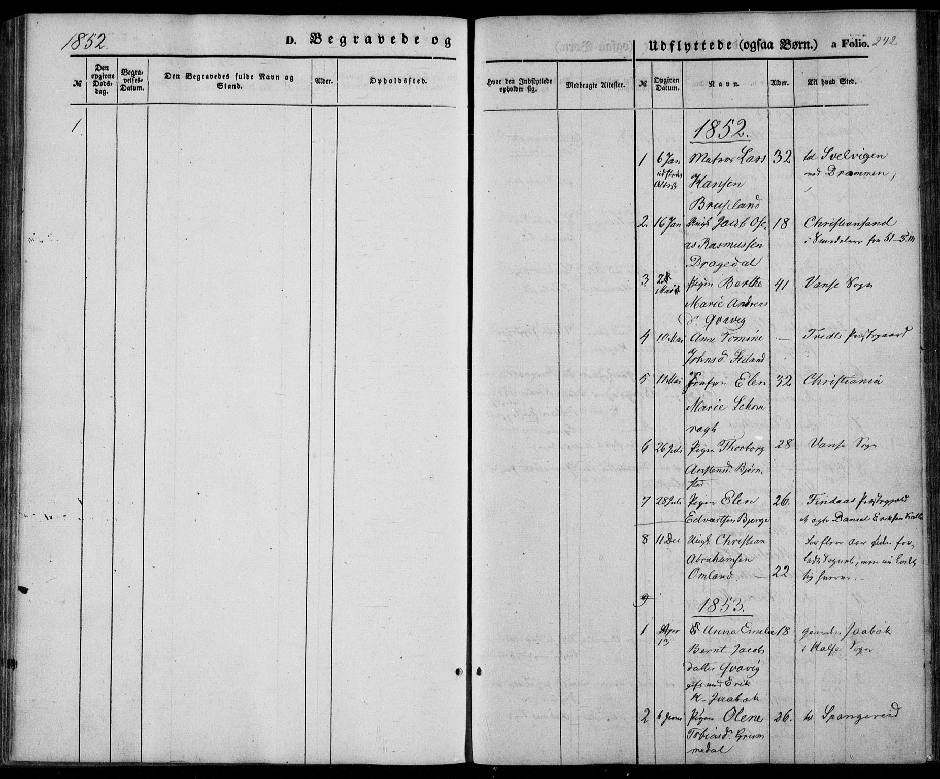 Lyngdal sokneprestkontor, AV/SAK-1111-0029/F/Fa/Fac/L0009: Parish register (official) no. A 9, 1852-1864, p. 242