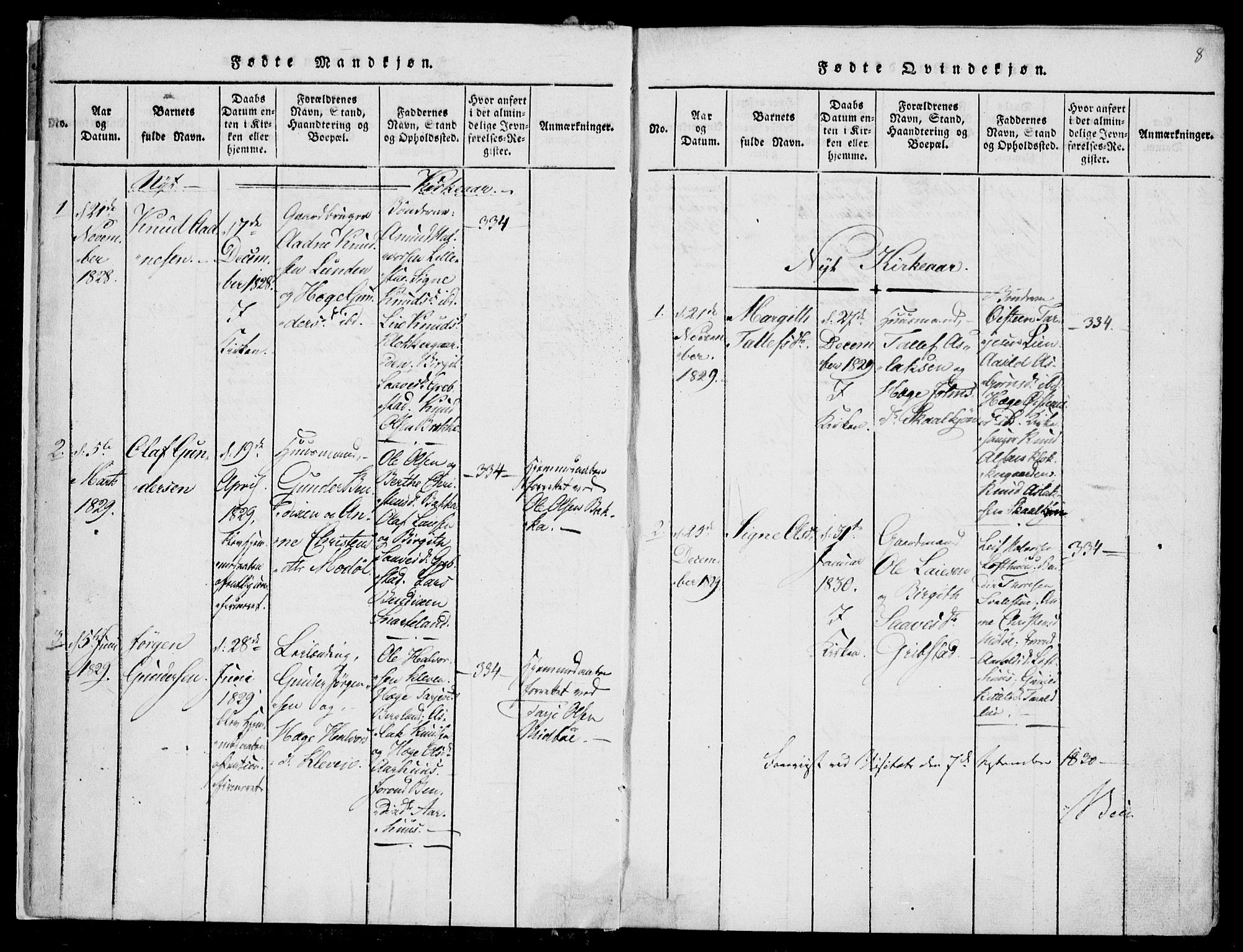 Fyresdal kirkebøker, SAKO/A-263/F/Fa/L0004: Parish register (official) no. I 4, 1815-1854, p. 8