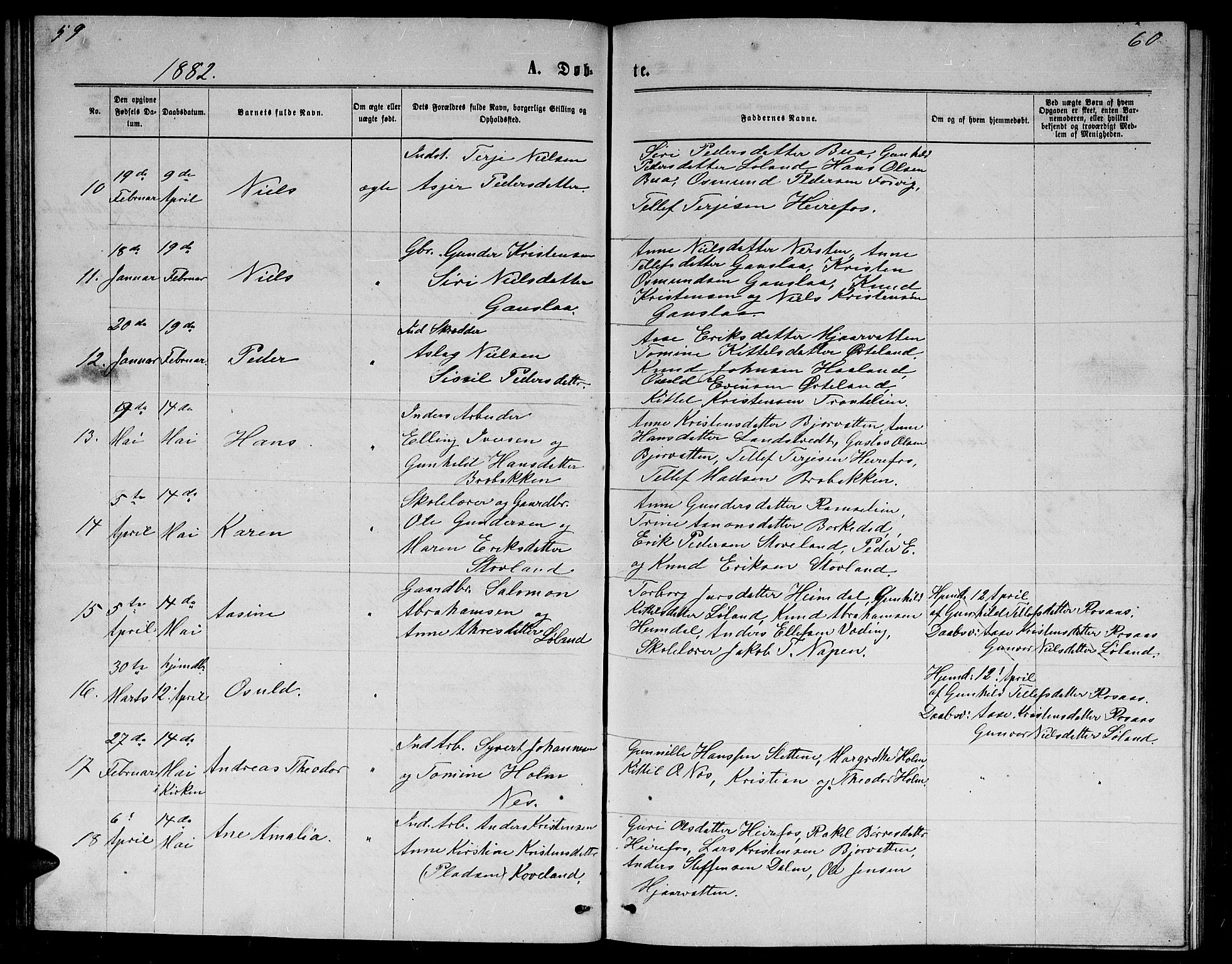 Herefoss sokneprestkontor, AV/SAK-1111-0019/F/Fb/Fba/L0002: Parish register (copy) no. B 2, 1868-1886, p. 59-60