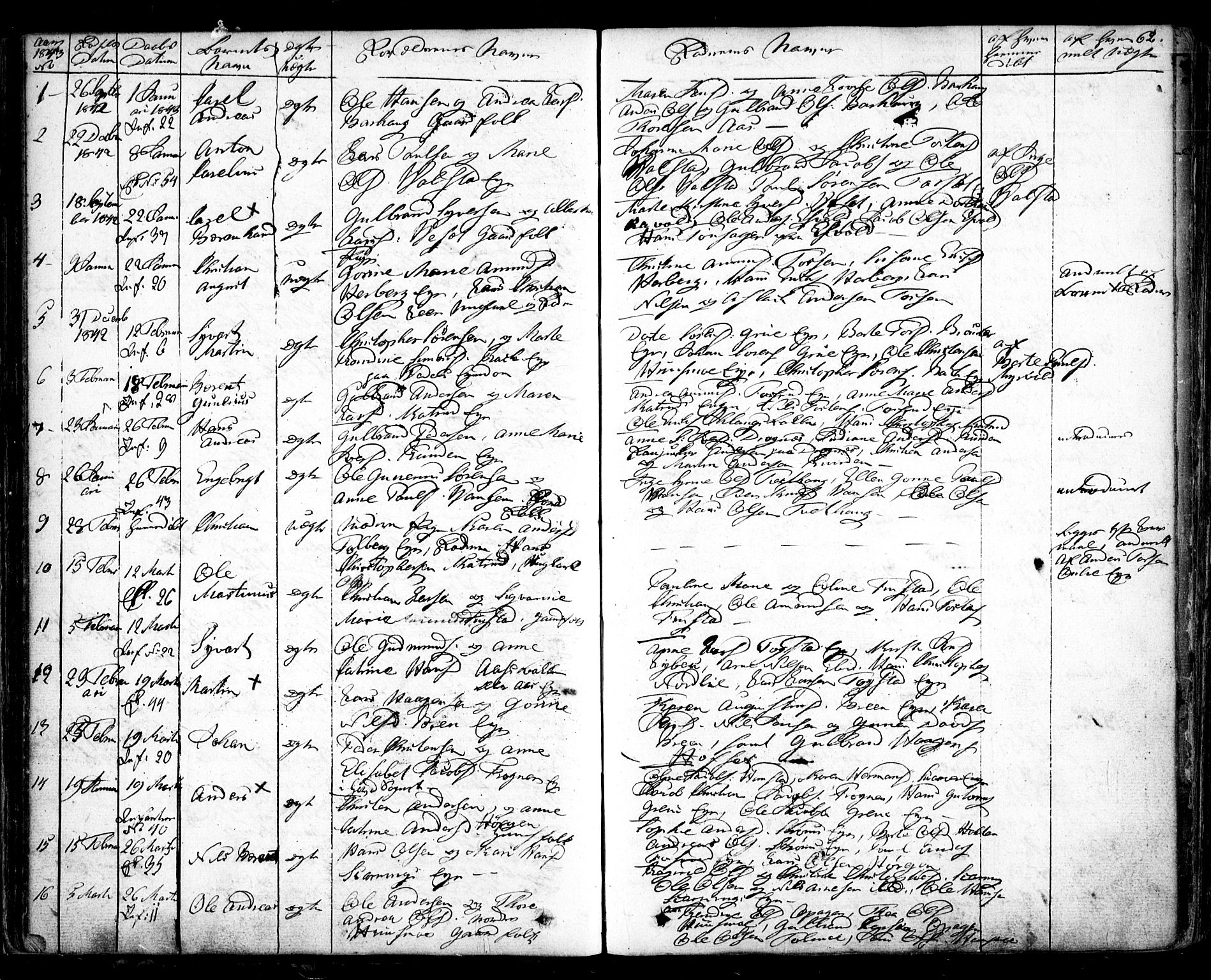 Nes prestekontor Kirkebøker, SAO/A-10410/F/Fa/L0006: Parish register (official) no. I 6, 1833-1845, p. 62