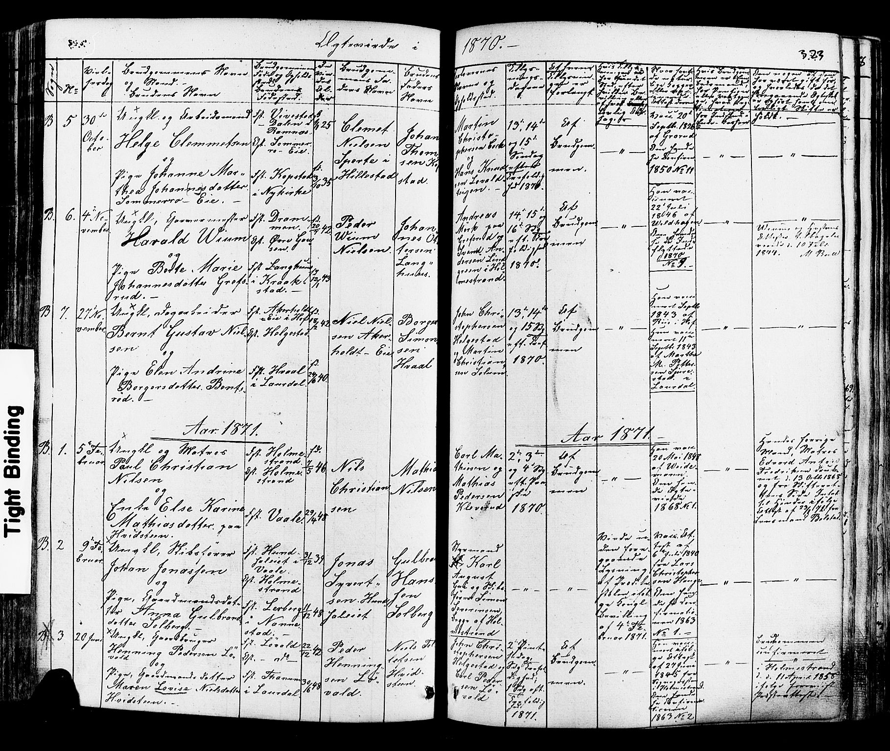 Botne kirkebøker, AV/SAKO-A-340/F/Fa/L0006: Parish register (official) no. I 6, 1836-1877, p. 323