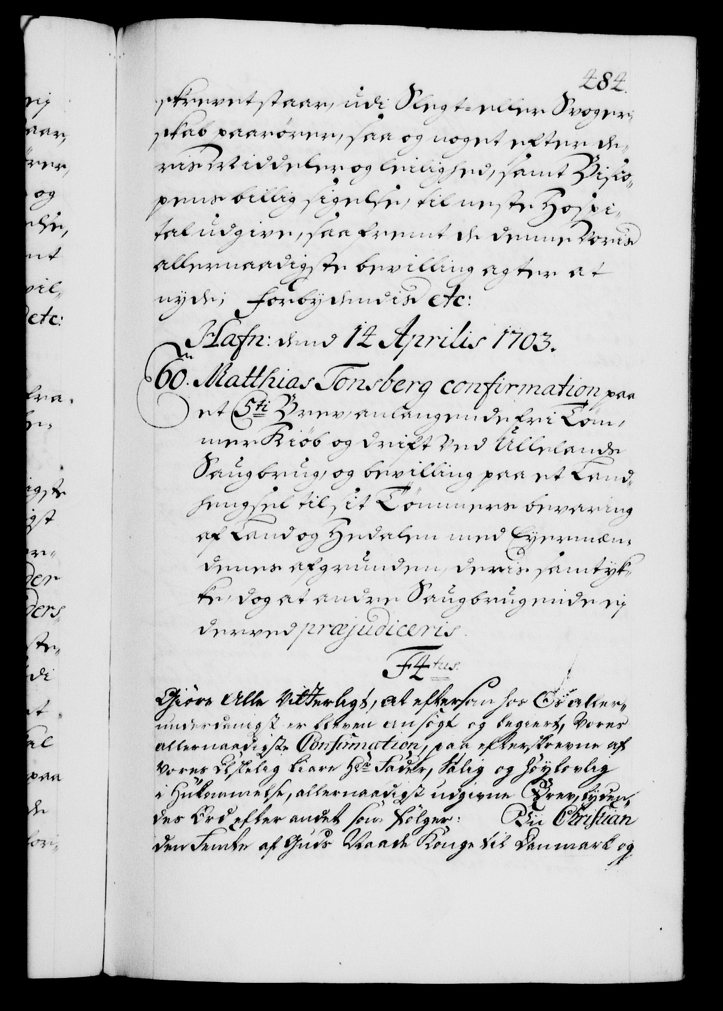 Danske Kanselli 1572-1799, AV/RA-EA-3023/F/Fc/Fca/Fcaa/L0018: Norske registre, 1699-1703, p. 484a