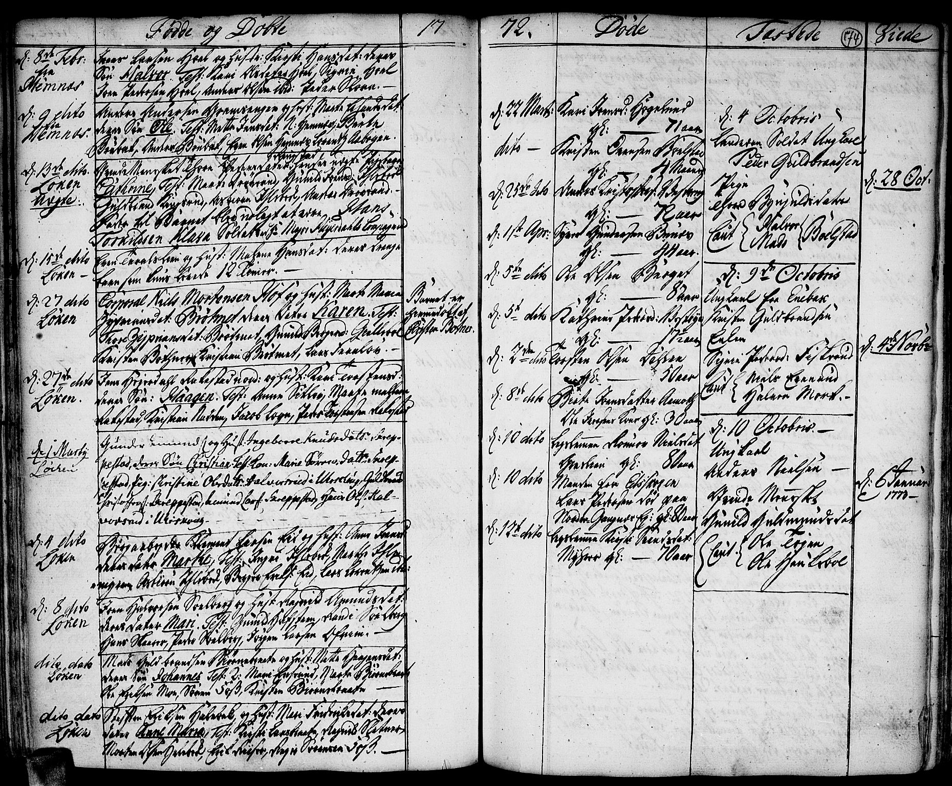 Høland prestekontor Kirkebøker, AV/SAO-A-10346a/F/Fa/L0004: Parish register (official) no. I 4, 1757-1780, p. 174