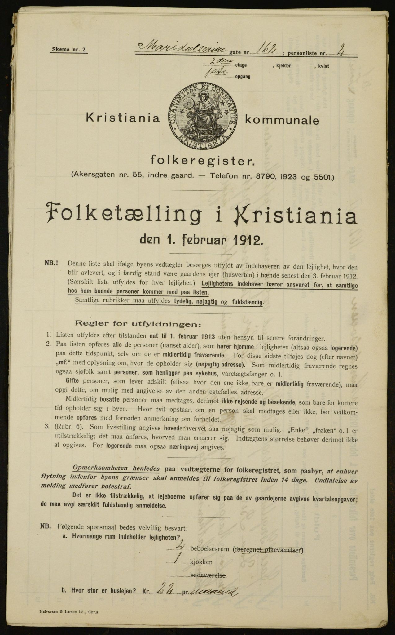 OBA, Municipal Census 1912 for Kristiania, 1912, p. 62639