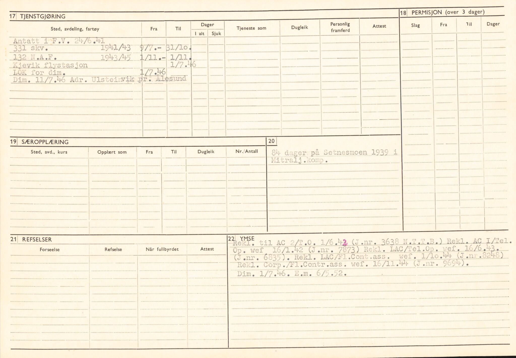 Forsvaret, Forsvarets overkommando/Luftforsvarsstaben, AV/RA-RAFA-4079/P/Pa/L0052: Personellpapirer, 1917, p. 424