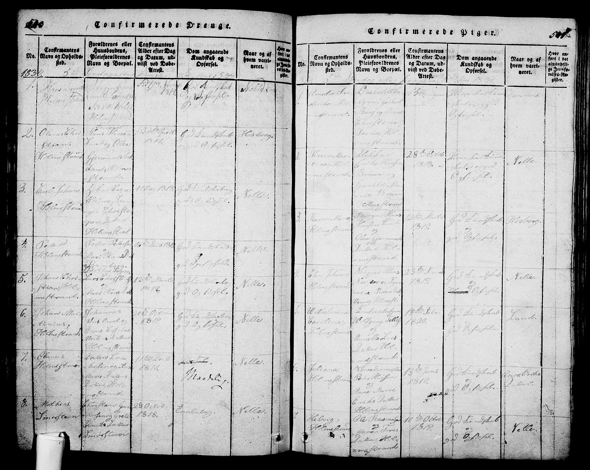 Holmestrand kirkebøker, SAKO/A-346/G/Ga/L0001: Parish register (copy) no. 1, 1814-1848, p. 540-541