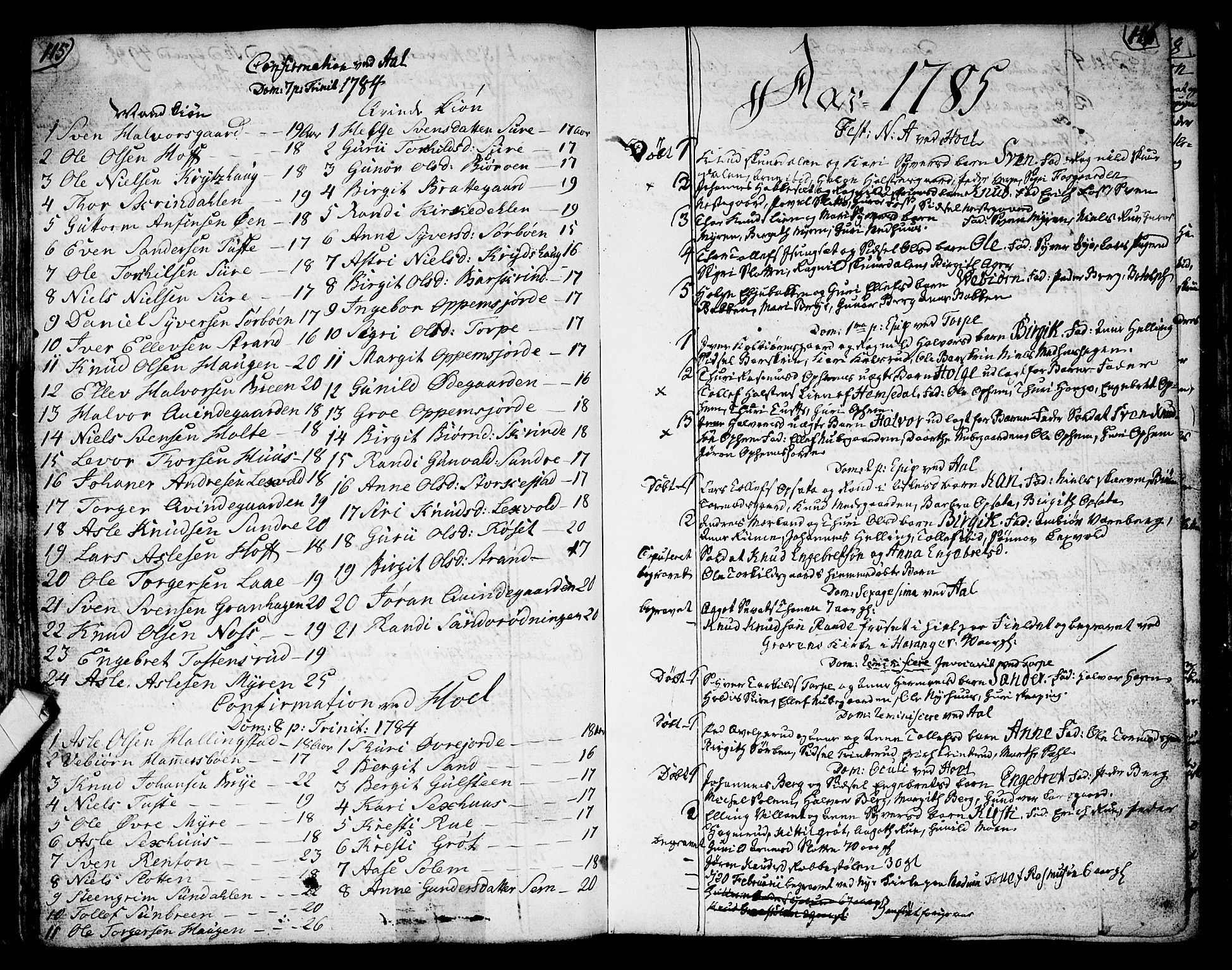 Ål kirkebøker, SAKO/A-249/F/Fa/L0002: Parish register (official) no. I 2, 1771-1806, p. 115-116