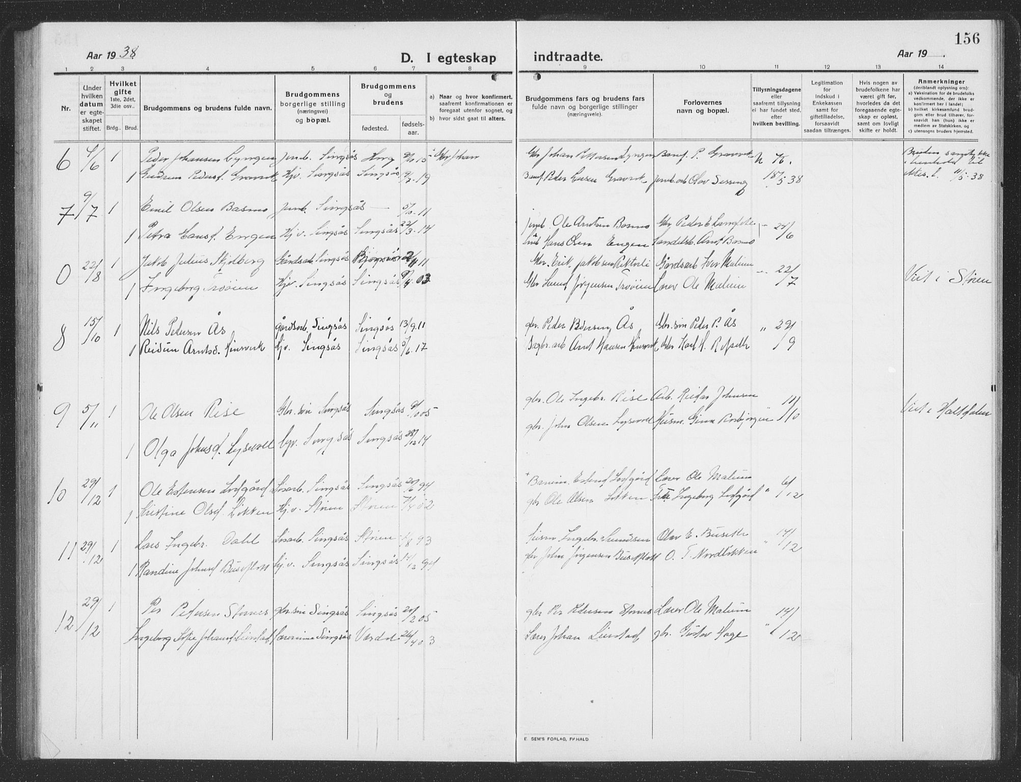 Ministerialprotokoller, klokkerbøker og fødselsregistre - Sør-Trøndelag, SAT/A-1456/688/L1030: Parish register (copy) no. 688C05, 1916-1939, p. 156