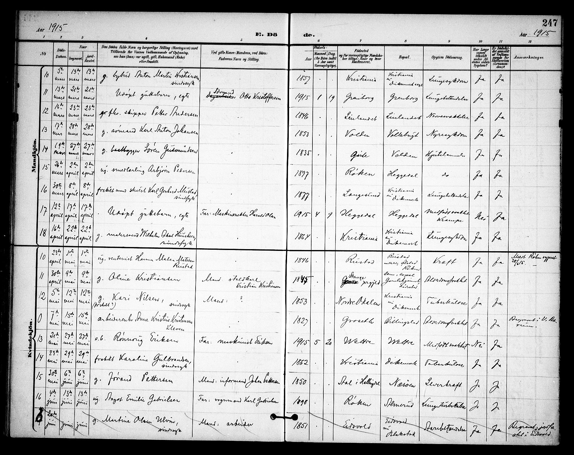 Asker prestekontor Kirkebøker, AV/SAO-A-10256a/F/Fa/L0015: Parish register (official) no. I 15, 1896-1915, p. 247