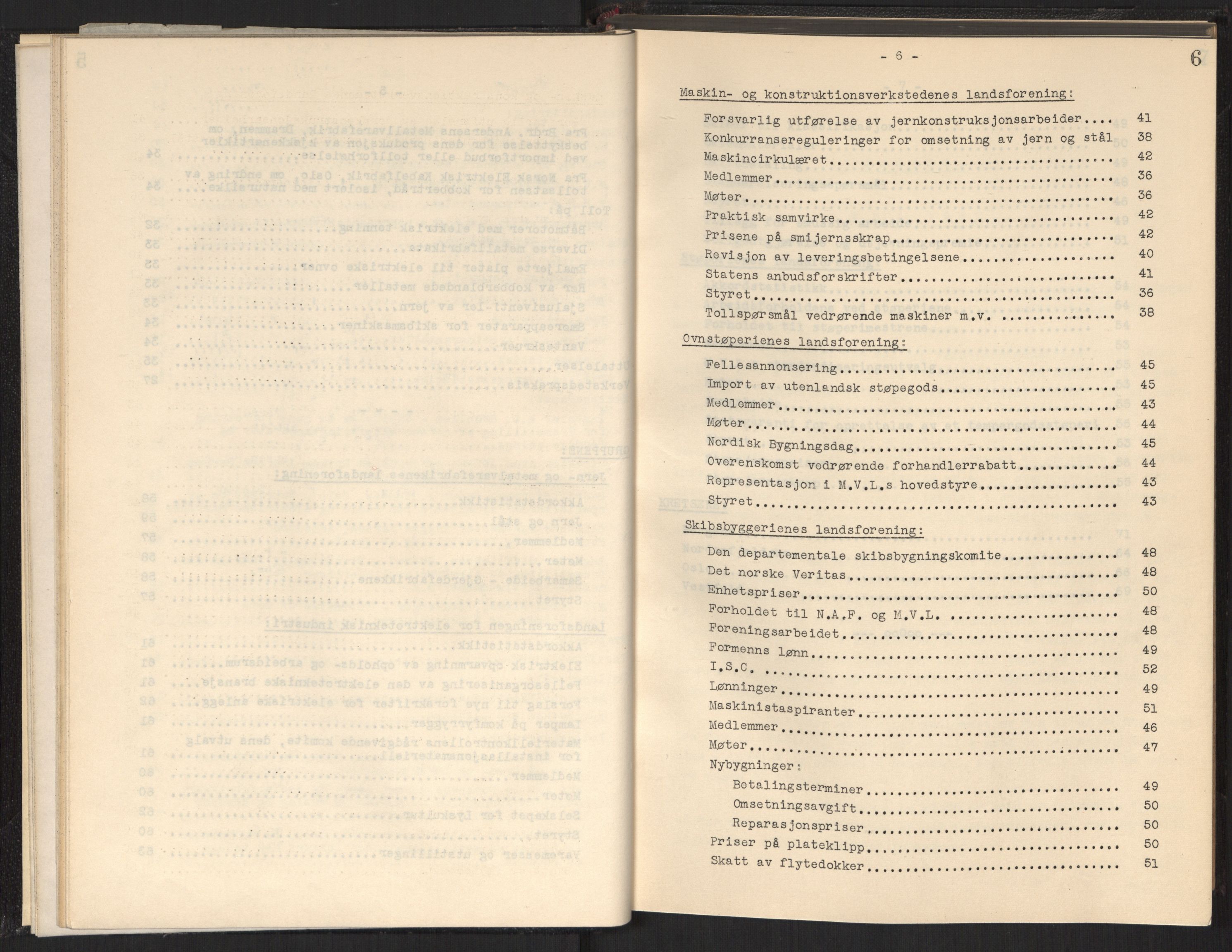 Teknologibedriftenes Landsforening TBL, RA/PA-1700/A/Ad/L0006: Årsberetning med register, 1937-1943, p. 6