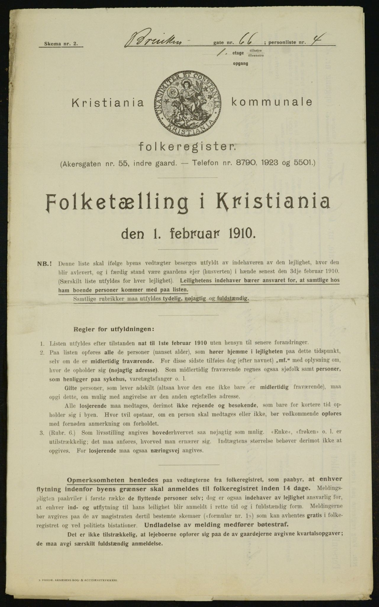 OBA, Municipal Census 1910 for Kristiania, 1910, p. 8800