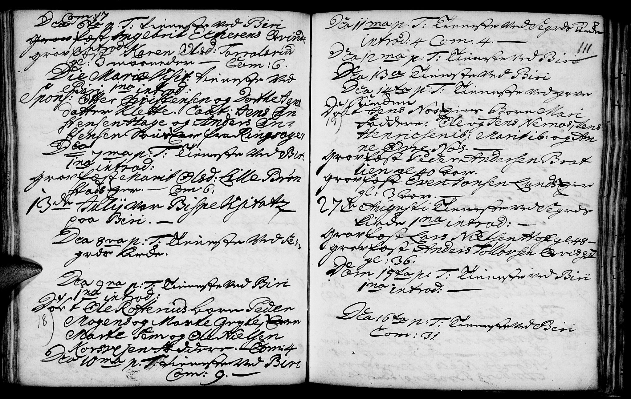 Biri prestekontor, AV/SAH-PREST-096/H/Ha/Haa/L0001: Parish register (official) no. 1, 1730-1754, p. 111