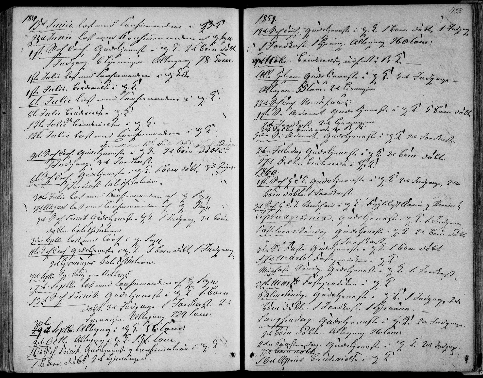 Bakke sokneprestkontor, SAK/1111-0002/F/Fa/Fab/L0002: Parish register (official) no. A 2, 1855-1884, p. 485