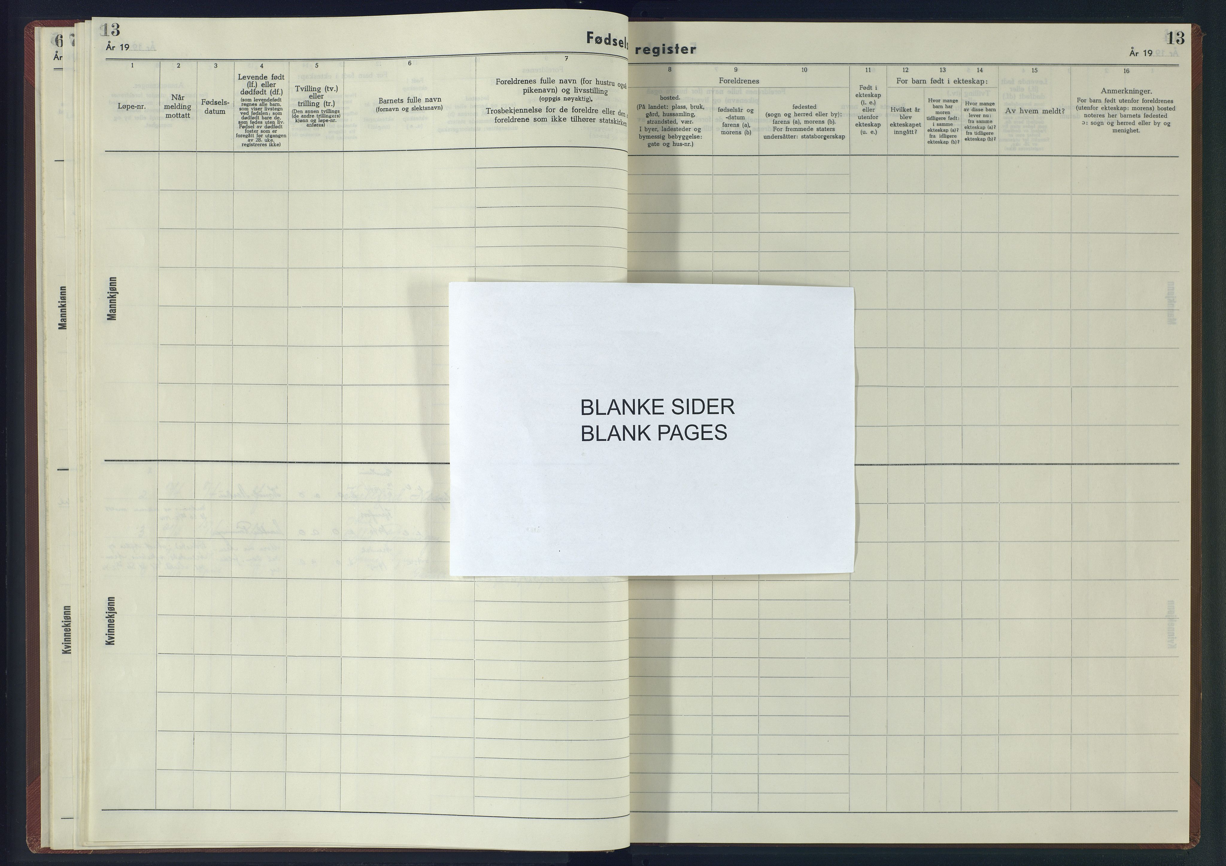 Herefoss sokneprestkontor, AV/SAK-1111-0019/J/Jb/L0001: Birth register no. II.6.1, 1942-1945