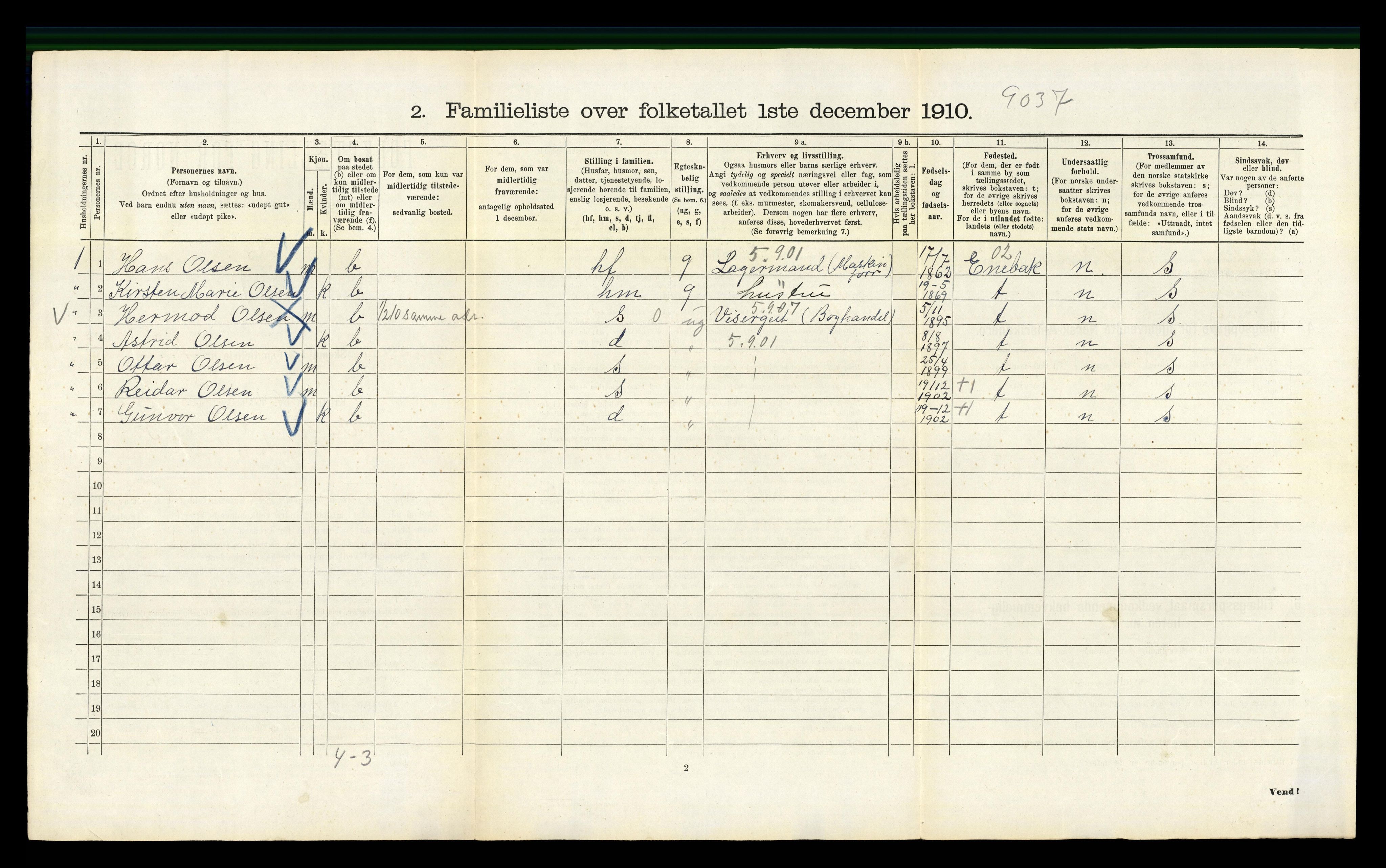 RA, 1910 census for Kristiania, 1910, p. 72688